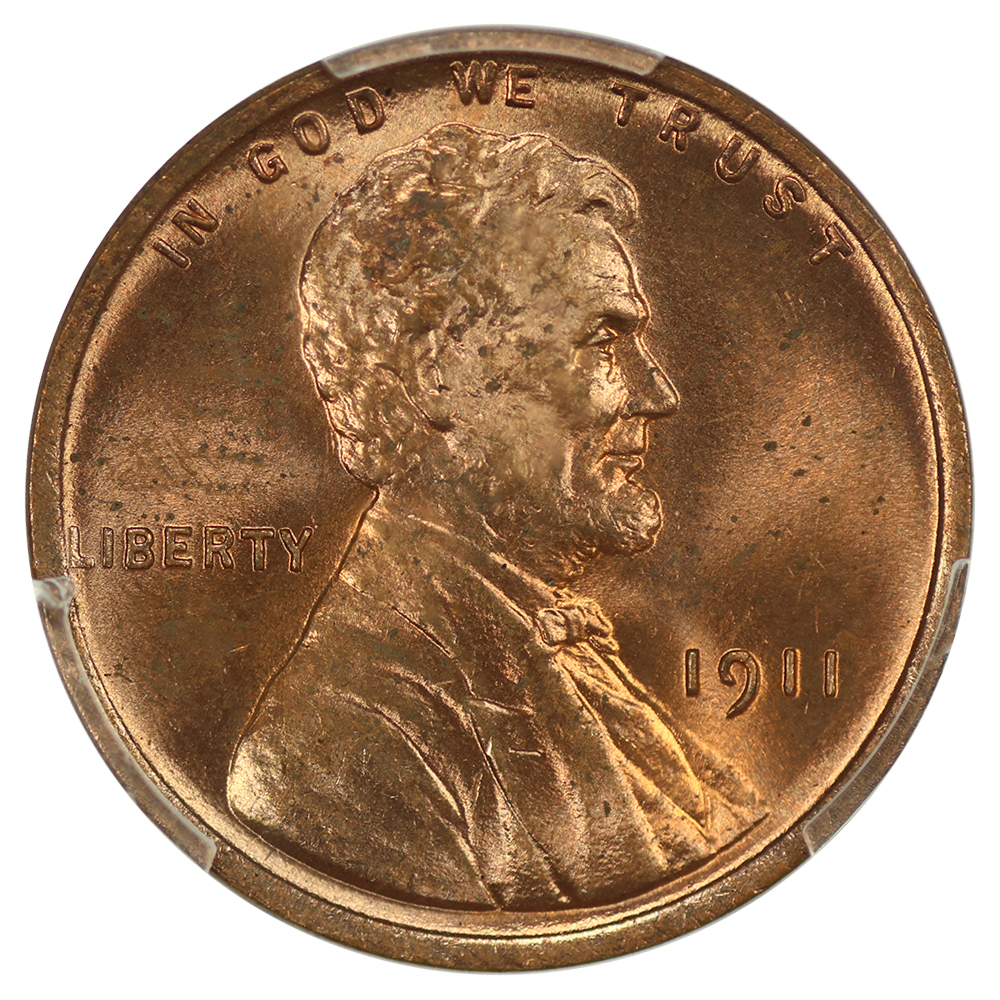 1911 1c PCGS MS63 RD