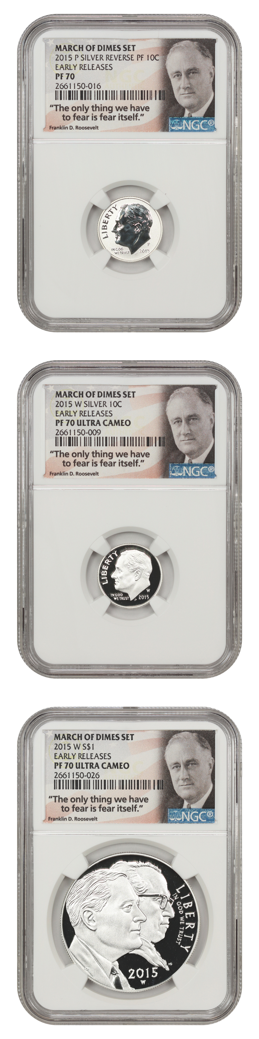 2015 Set March of Dimes 75th Anniversary, 3 Coins OGP thumbnail 3