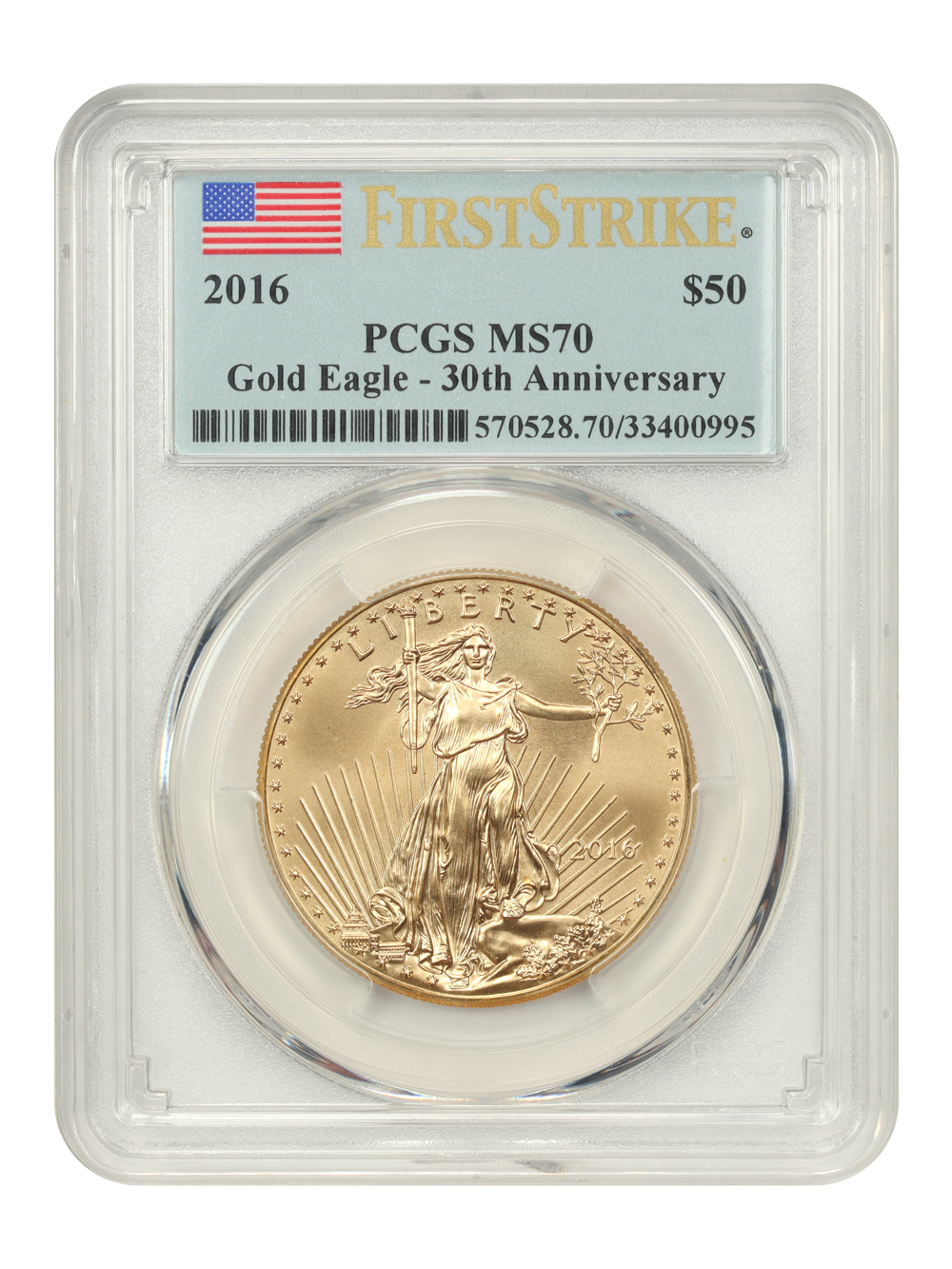 2016 G$50  Gold Eagle, 30th Anniversary MS thumbnail 15