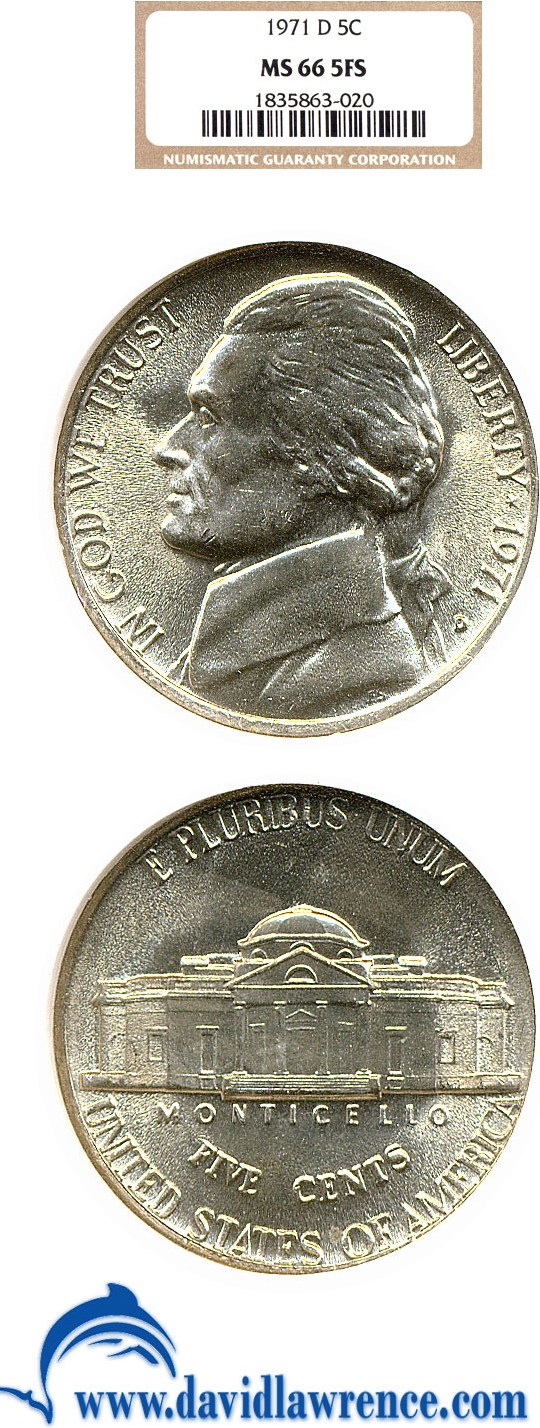 1971-D 5c NGC MS66 FS