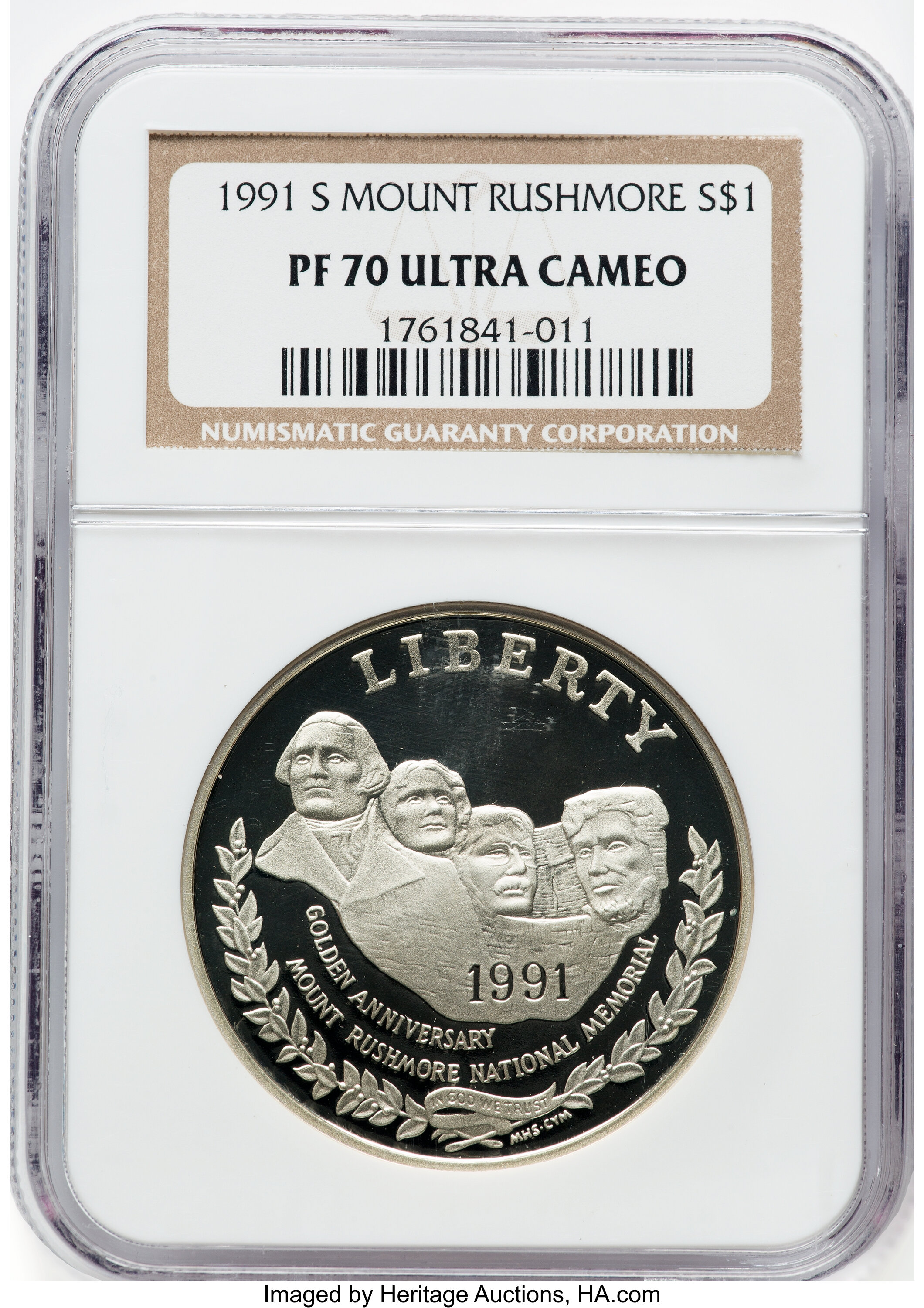 1991-S $1 Mount Rushmore PR70 Ultra Cameo NGC. NGC Census: (242). PCGS Population: (458). CDN: $70 Whsle. Bid for NGC/PCGS ...