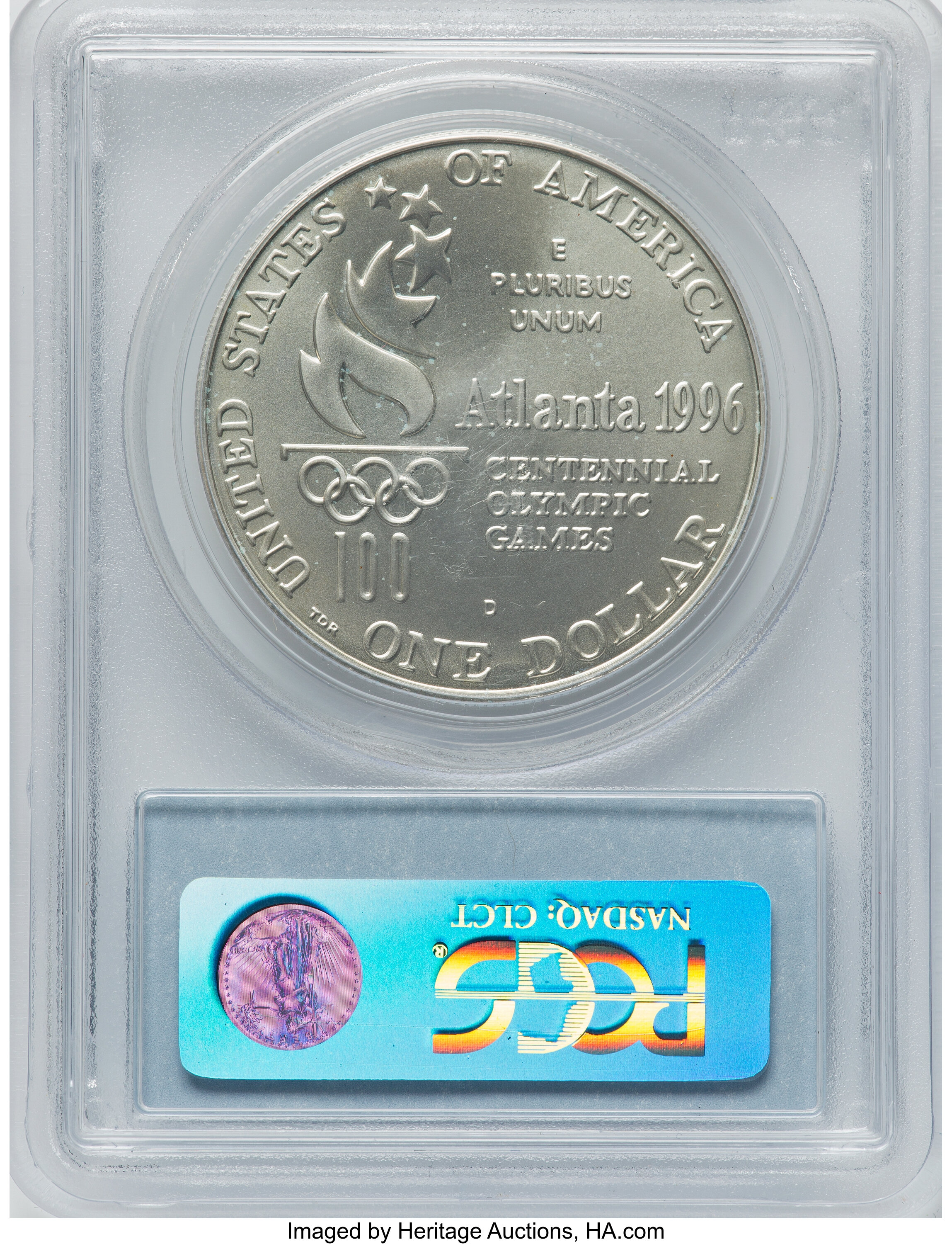 1996-D S$1 Atlanta Olympics High Jump MS64 thumbnail 16