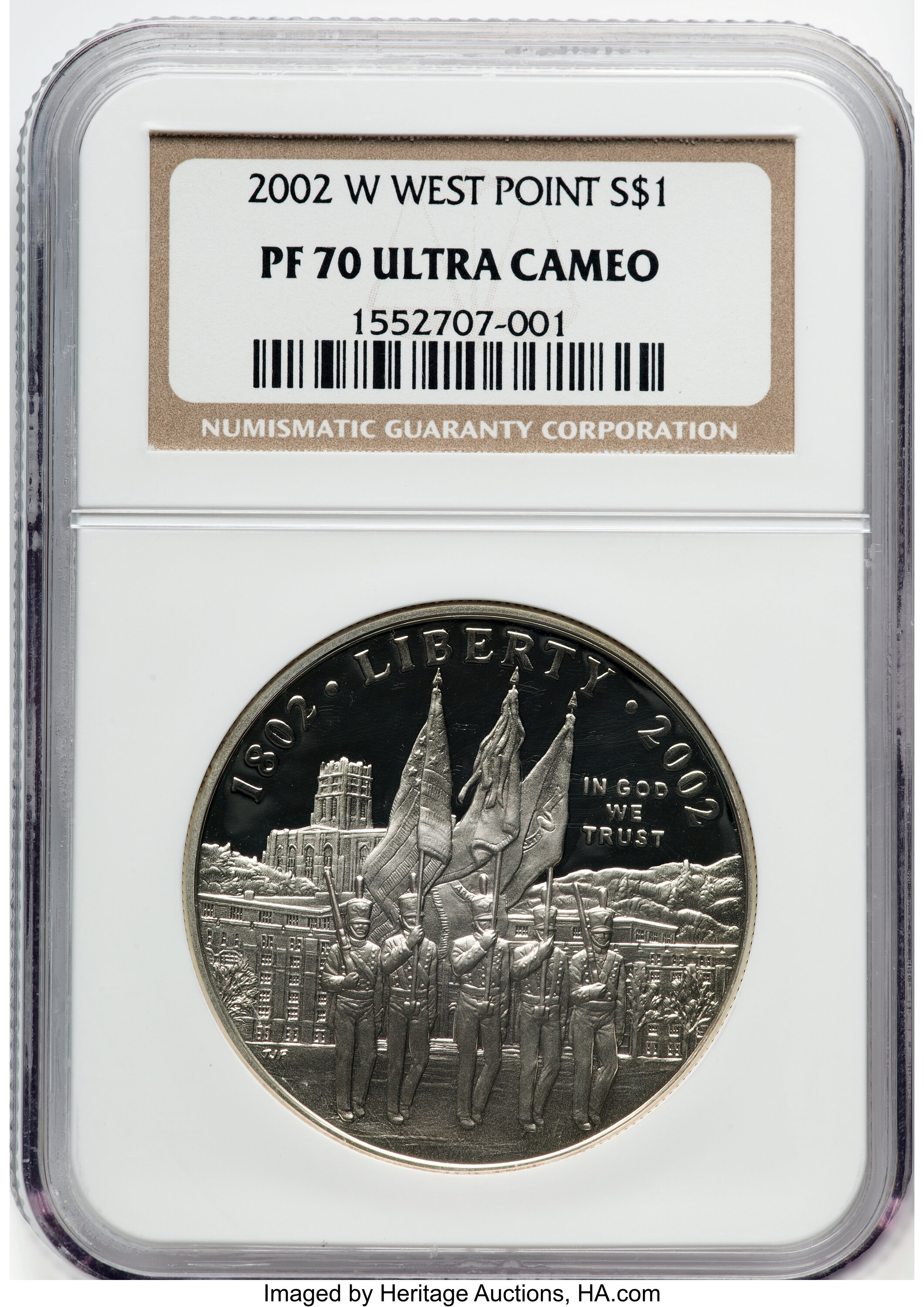 2002-W $1 West Point PR70 Ultra Cameo NGC. NGC Census: (1772). PCGS Population: (290). CDN: $55 Whsle. Bid for NGC/PCGS PR7...