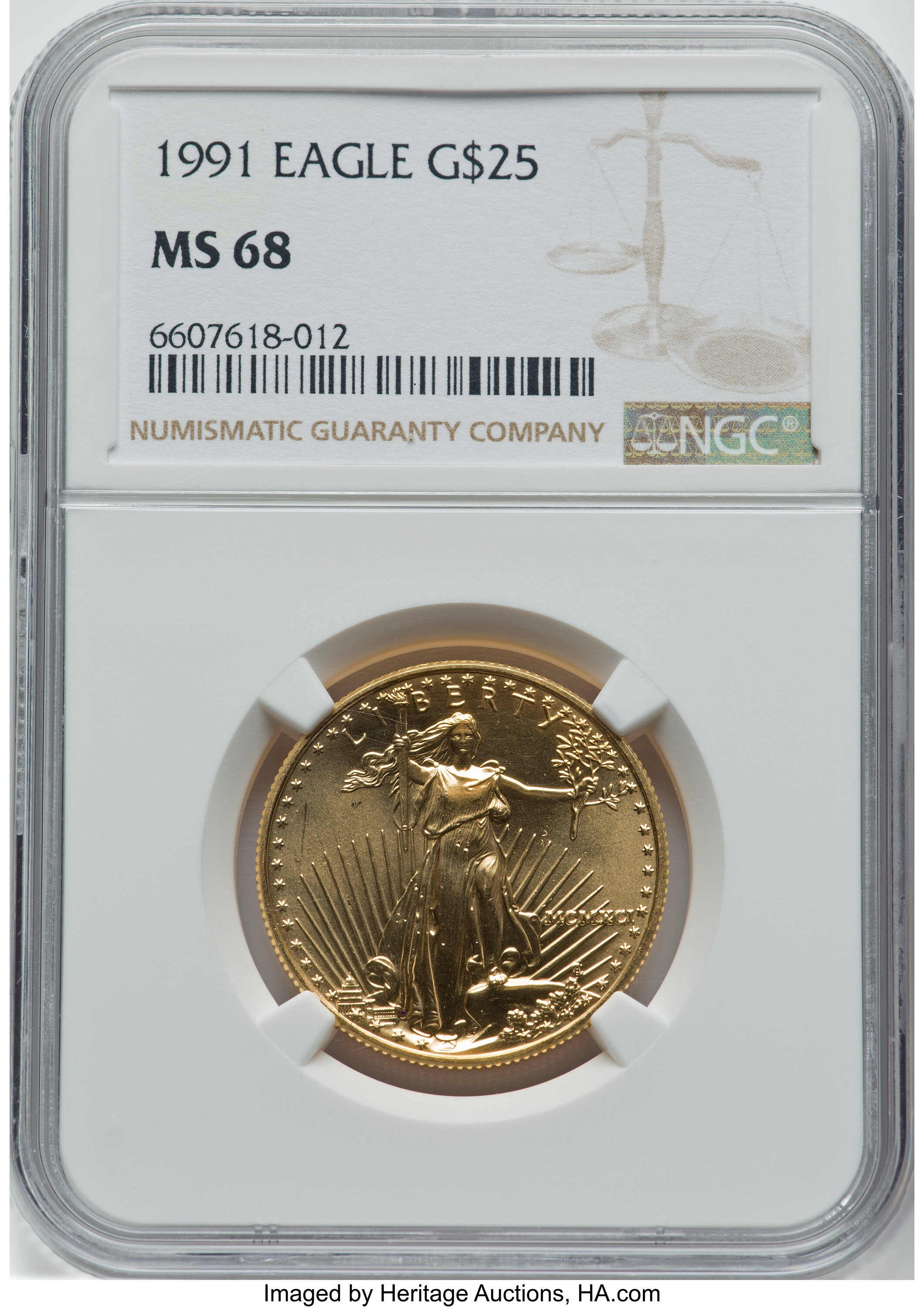 1991 $25  Gold Eagle MS68 thumbnail 6