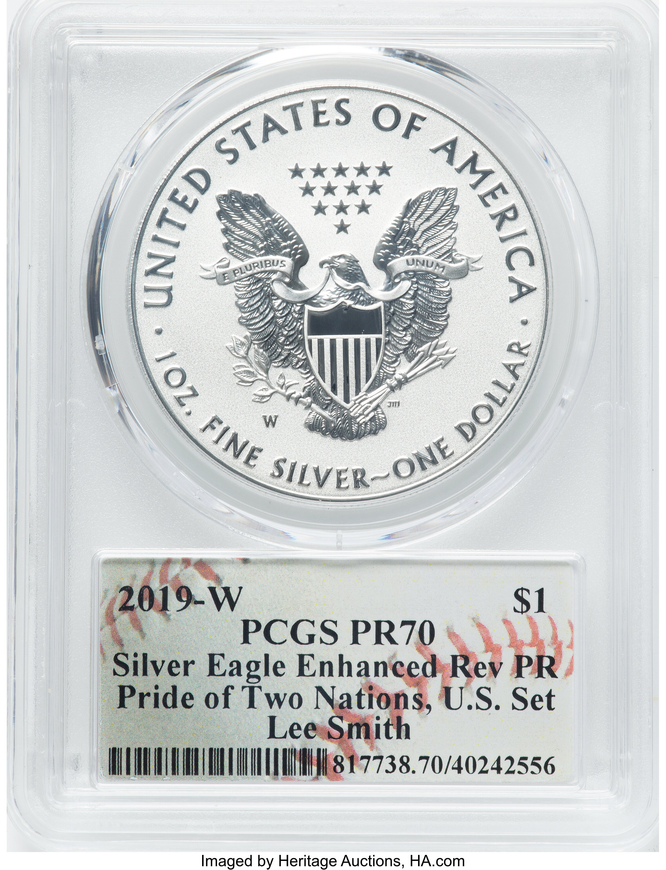 2019-(W) $1  Silver Eagle, Struck at West Point Mint MS66 thumbnail 16
