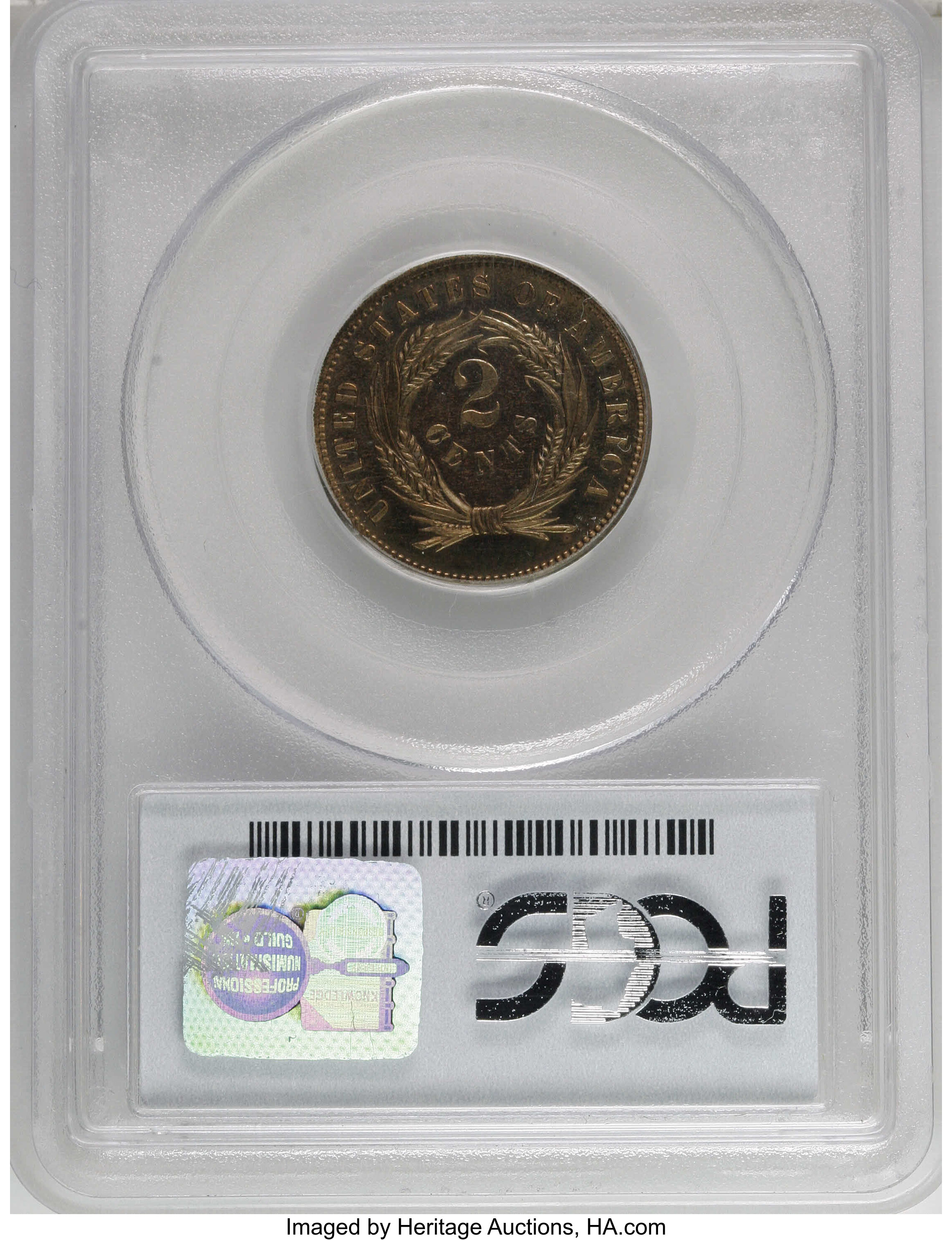 1863 P2c Copper, J-305 PR RB PR65 RB thumbnail 10