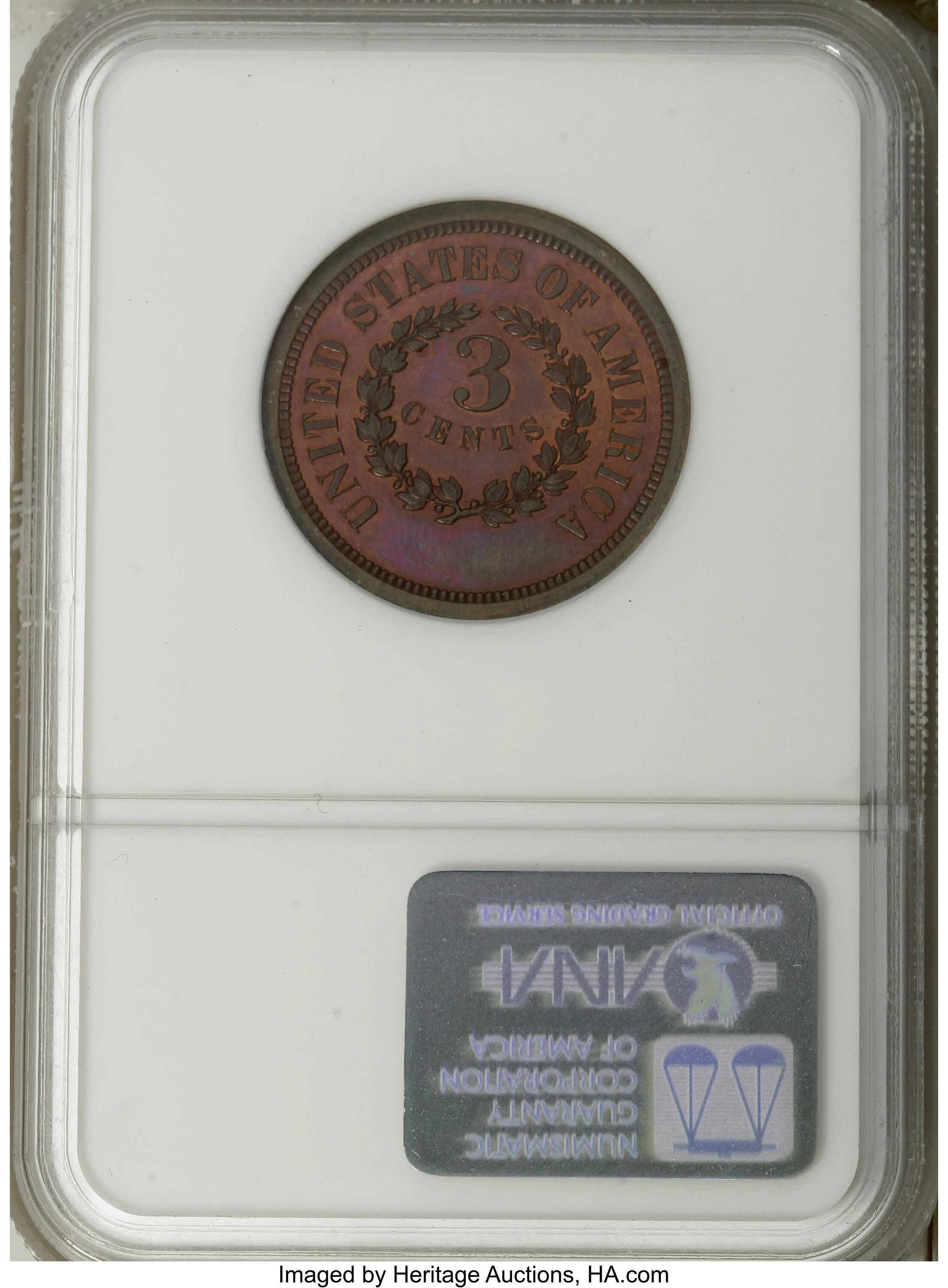 1863 P3c Restrike, Copper, J-319 PR RB PR63 RB thumbnail 23
