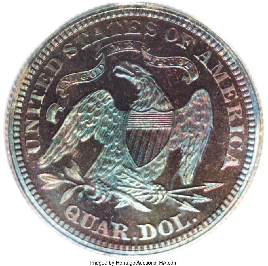 1864 P25c Copper, J-387 PR RD thumbnail 5