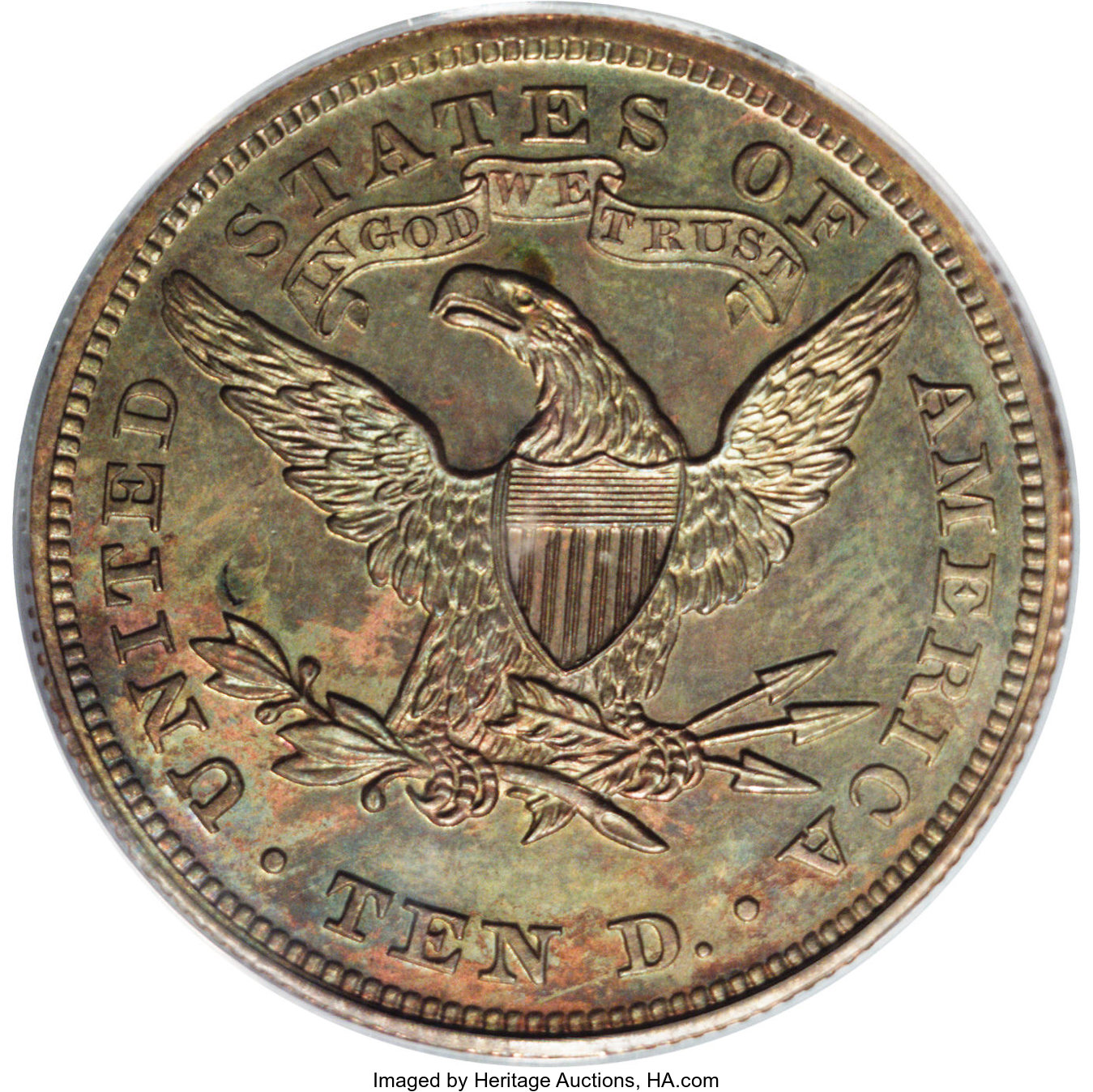 1865 P$10 Copper, J-450 PR RB PR60 RB thumbnail 14