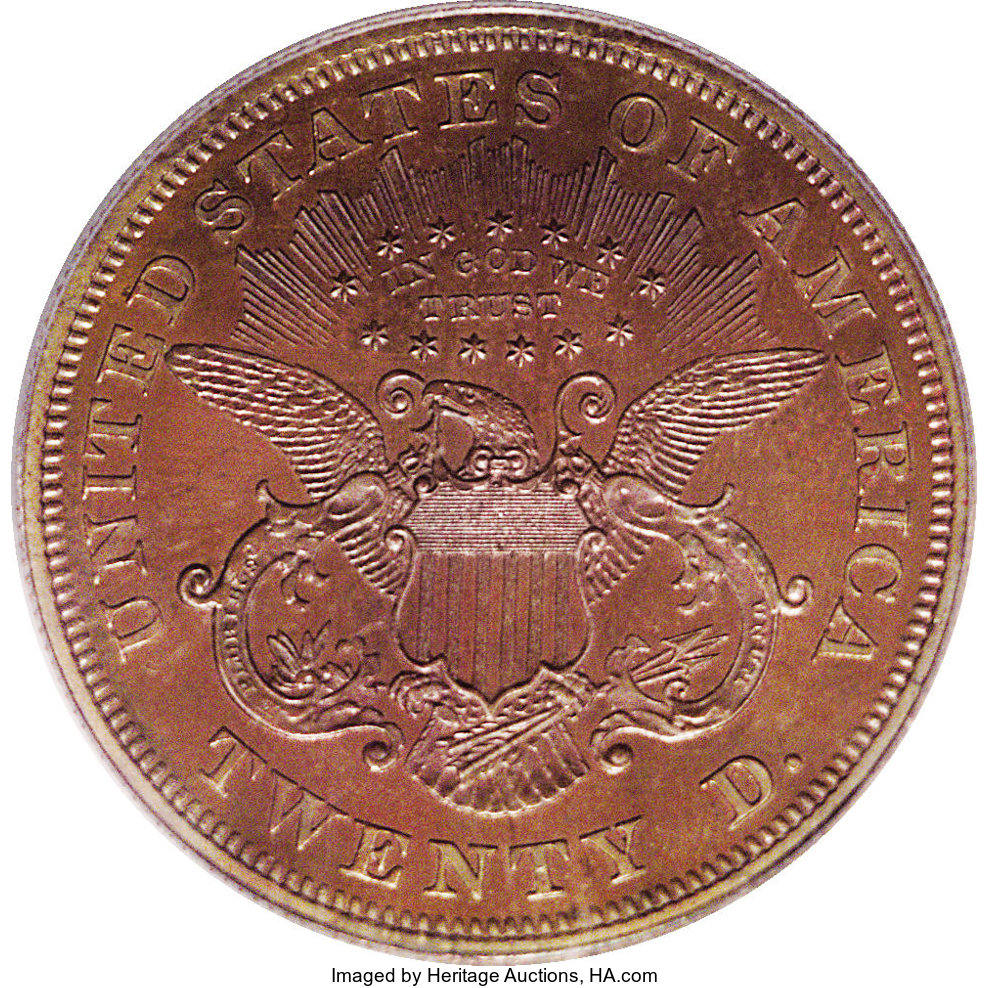 1865 P$20 Copper, J-453 PR RB PR65 RB thumbnail 7