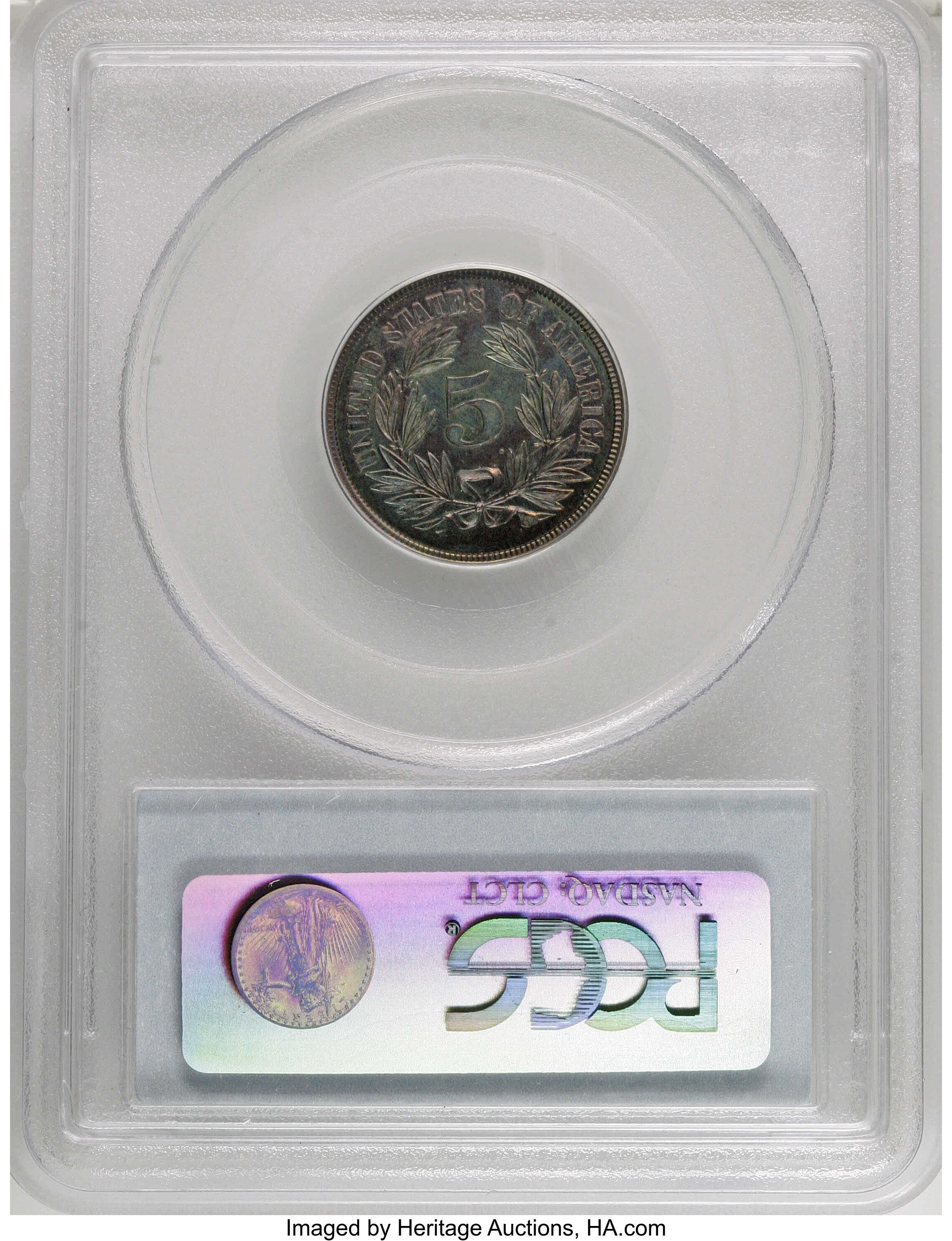 1866 P5c Copper, J-471 PR RB thumbnail 4