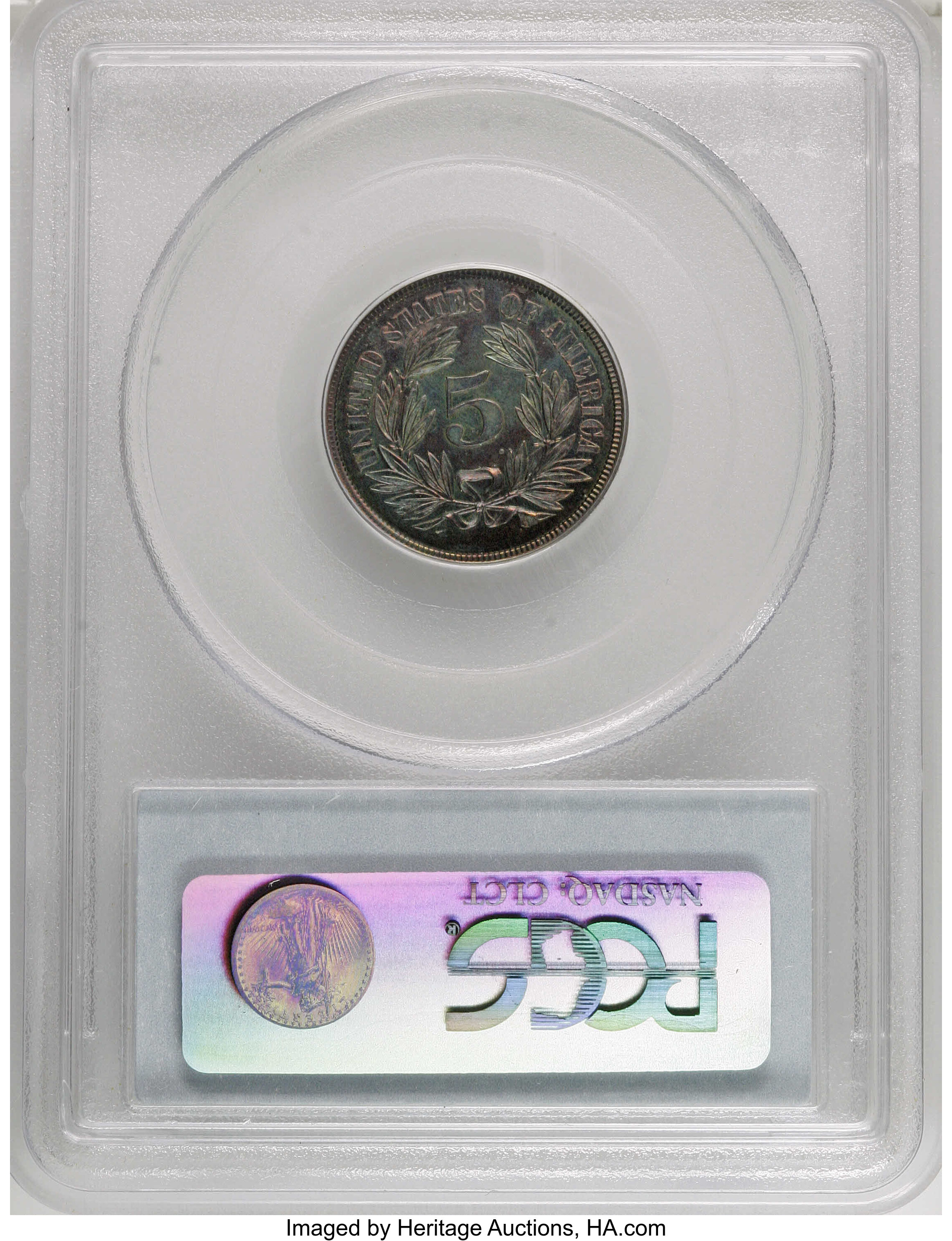 1866 P5c Copper, J-471 PR RB thumbnail 2