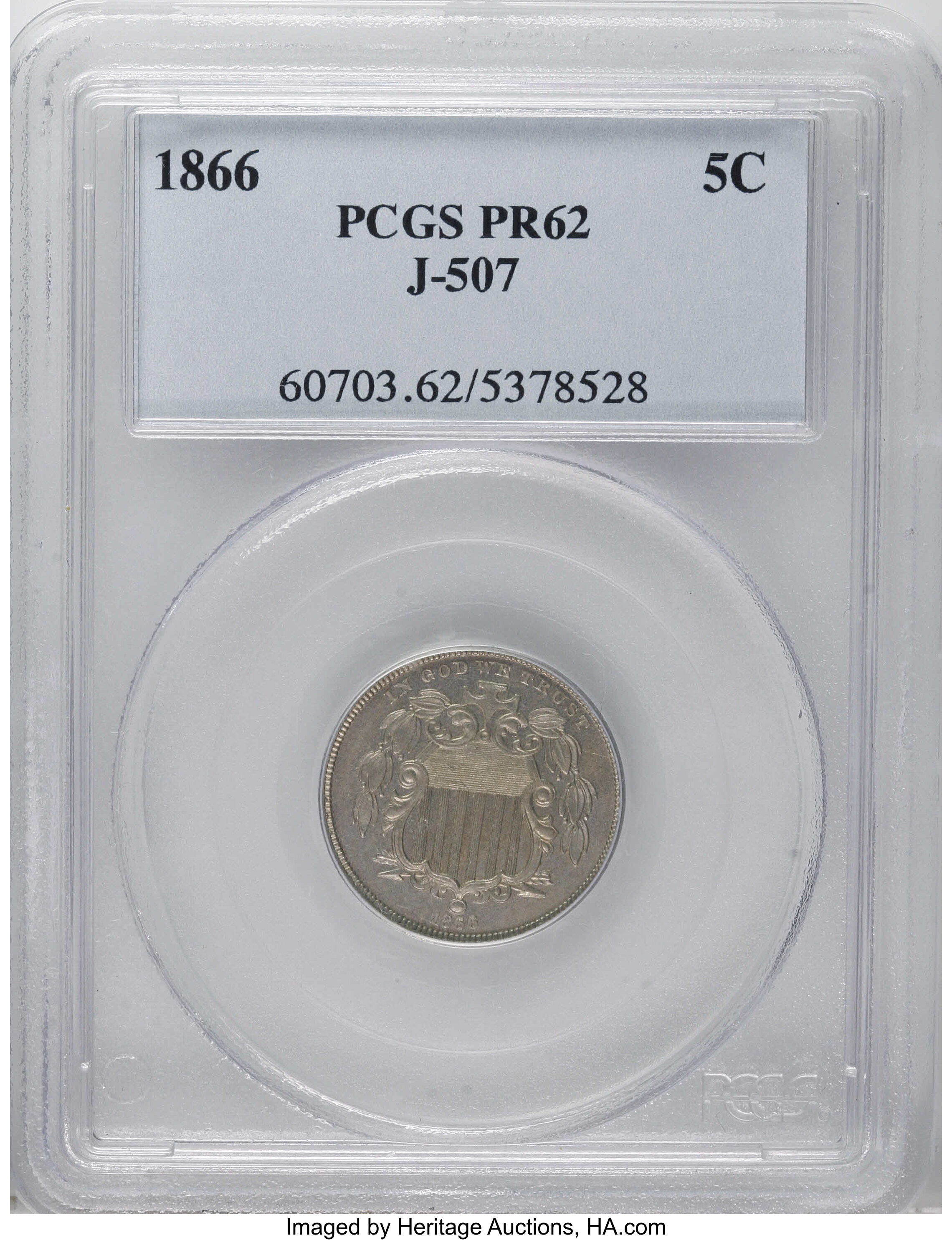 1866 P5c Nickel, J-507 PR62 thumbnail 4