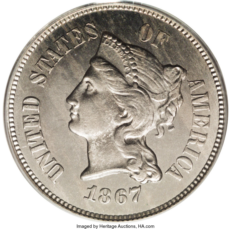 1867 P5c Nickel, J-566 PR thumbnail 11