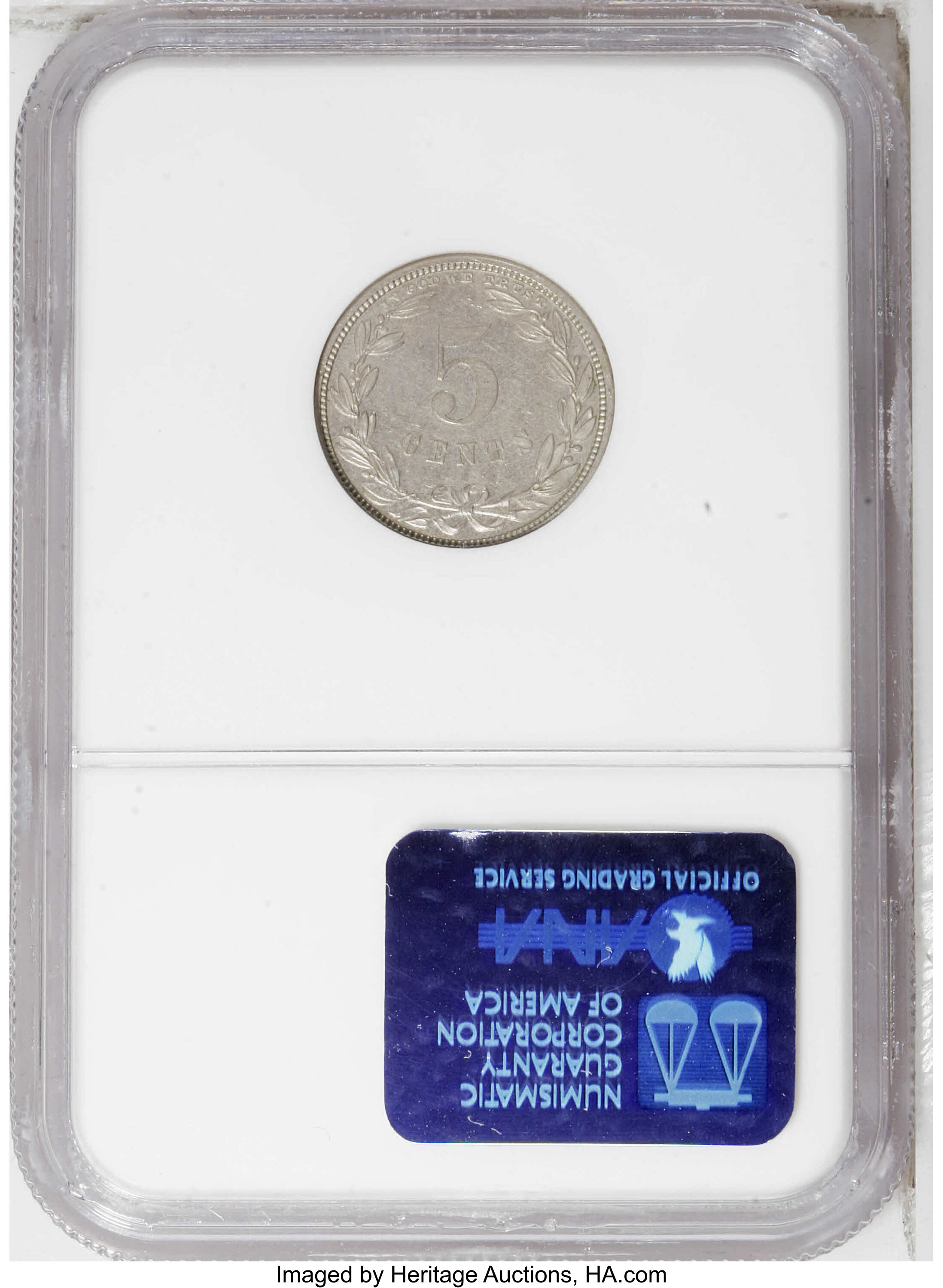1867 P5c Nickel, J-570 AU58 thumbnail 2