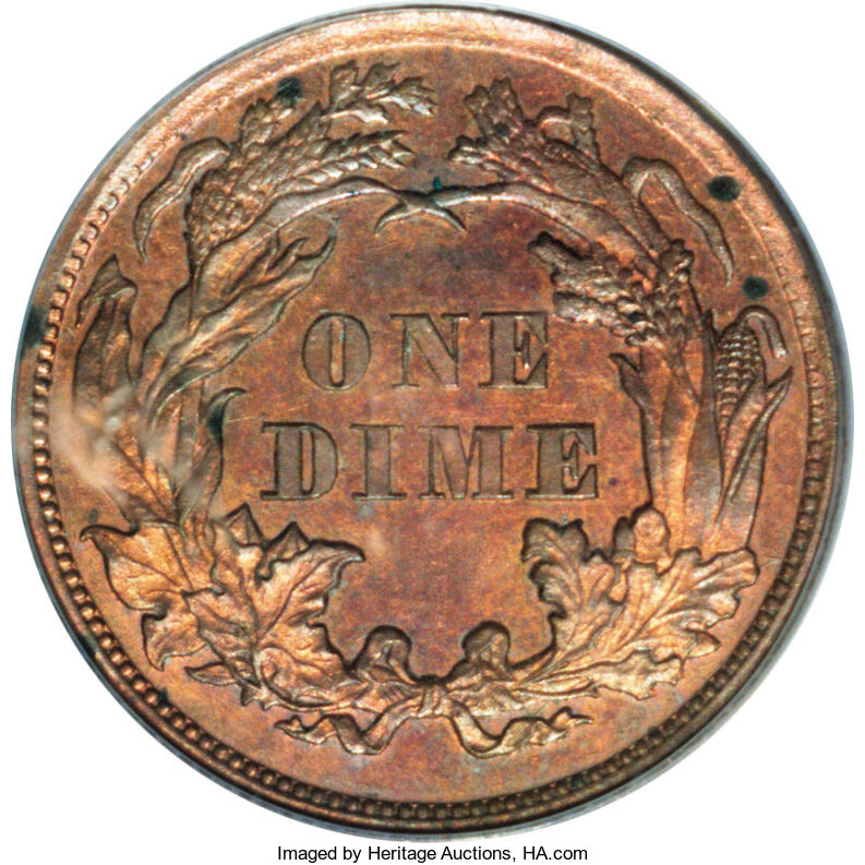 1867 P10c Copper, J-587 PR RB PR64 RB thumbnail 3