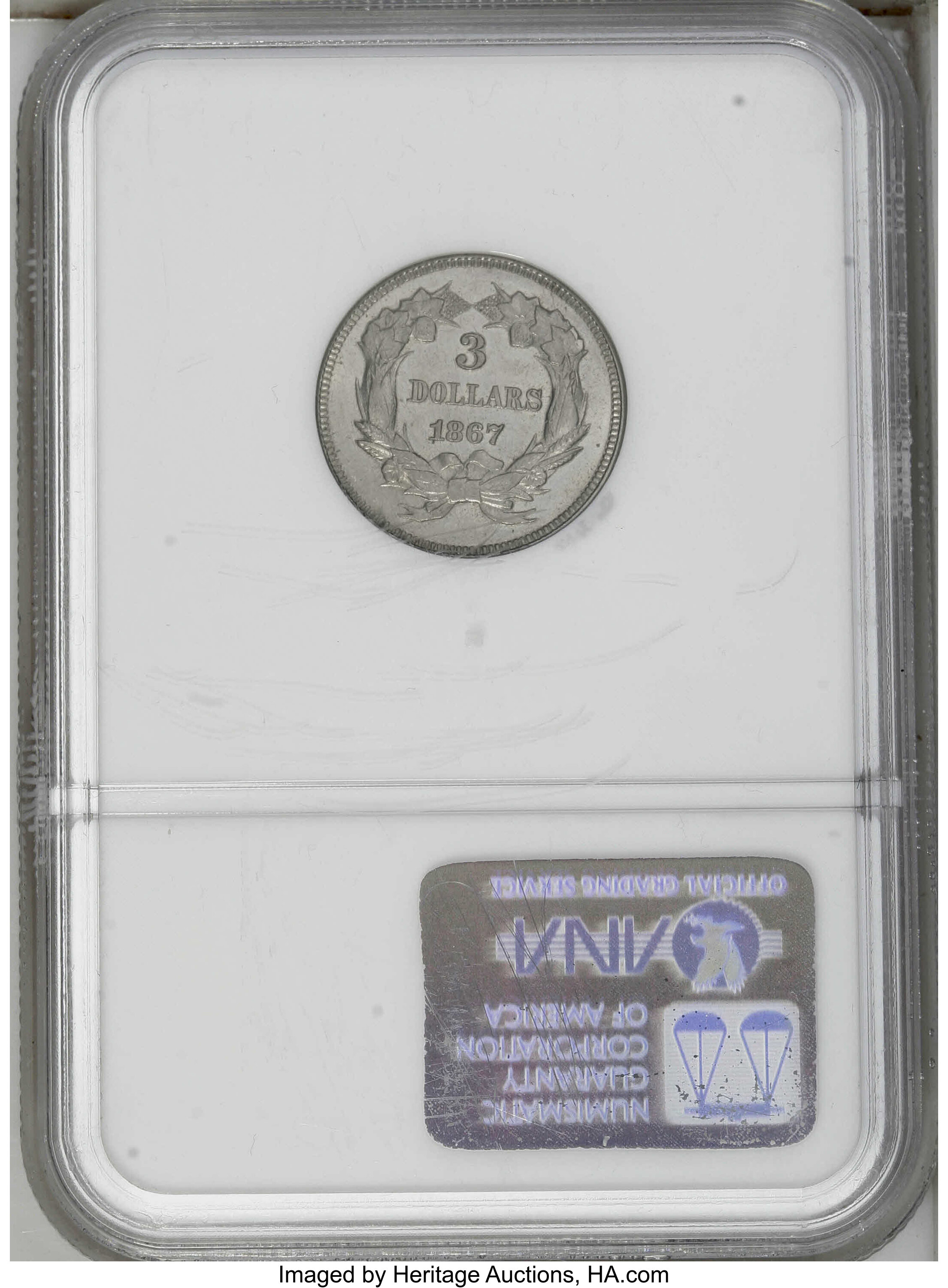 1867 P$3 Nickel, J-597 AU55 thumbnail 14