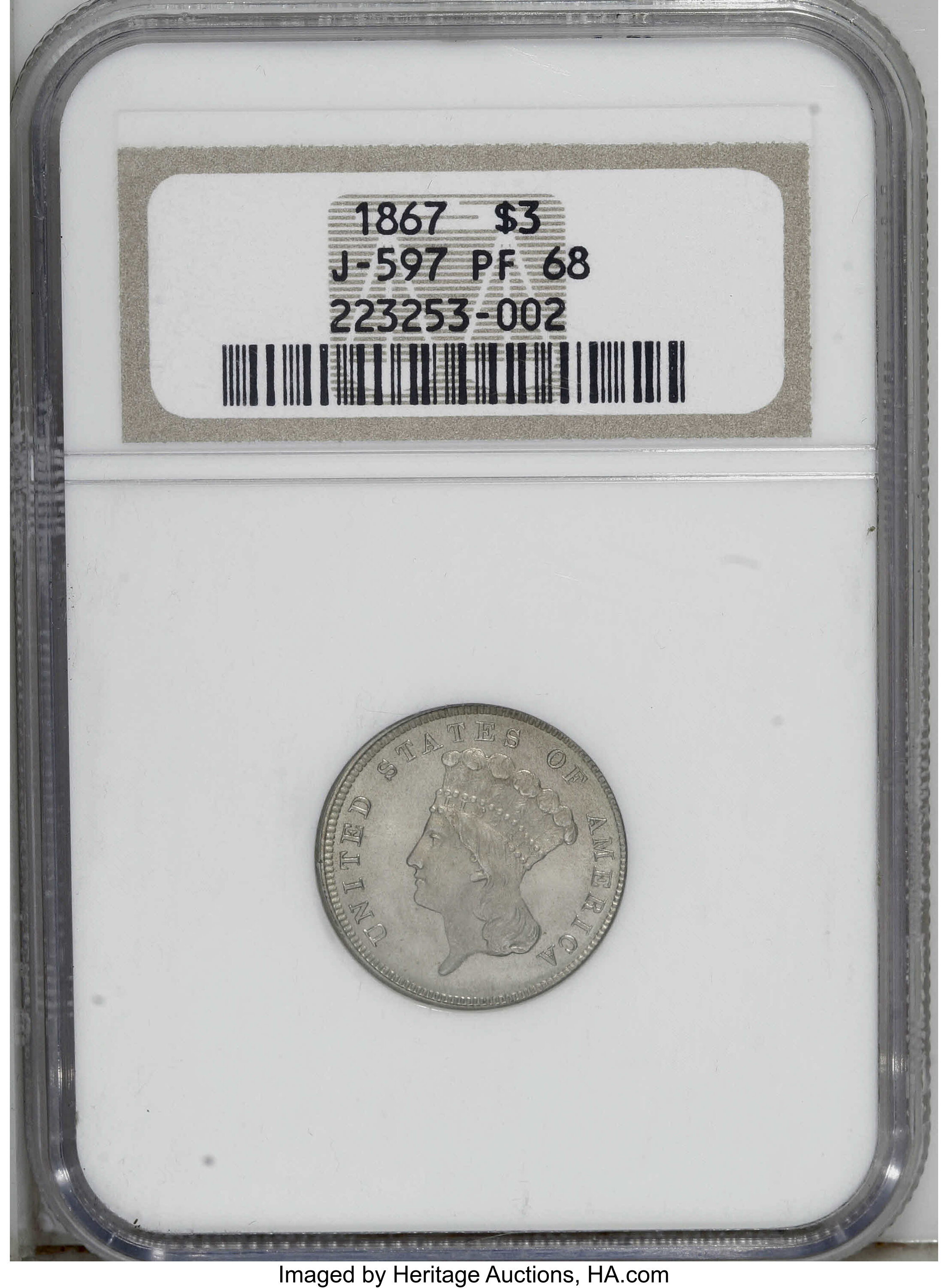 1867 P$3 Nickel, J-597 AU55 thumbnail 16