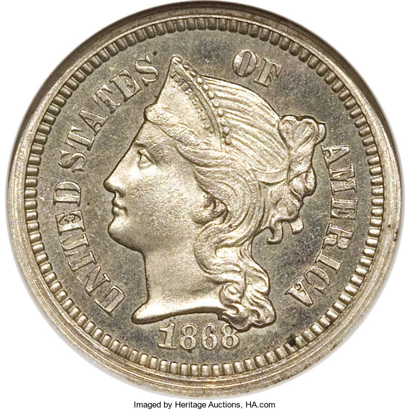 1868 P1c Nickel, J-605 PR thumbnail 7