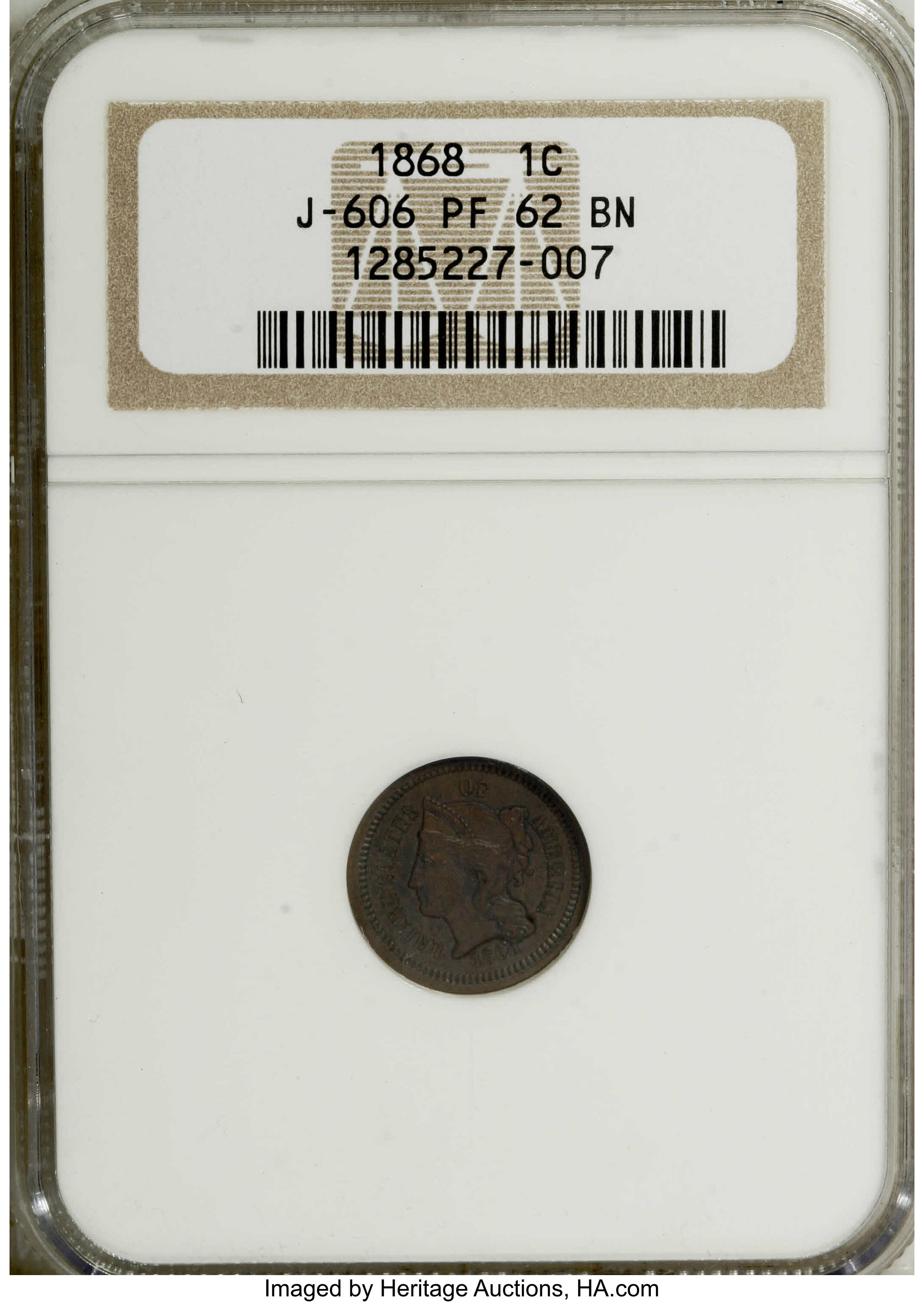 1868 P1c Copper, J-606 PR BN thumbnail 6