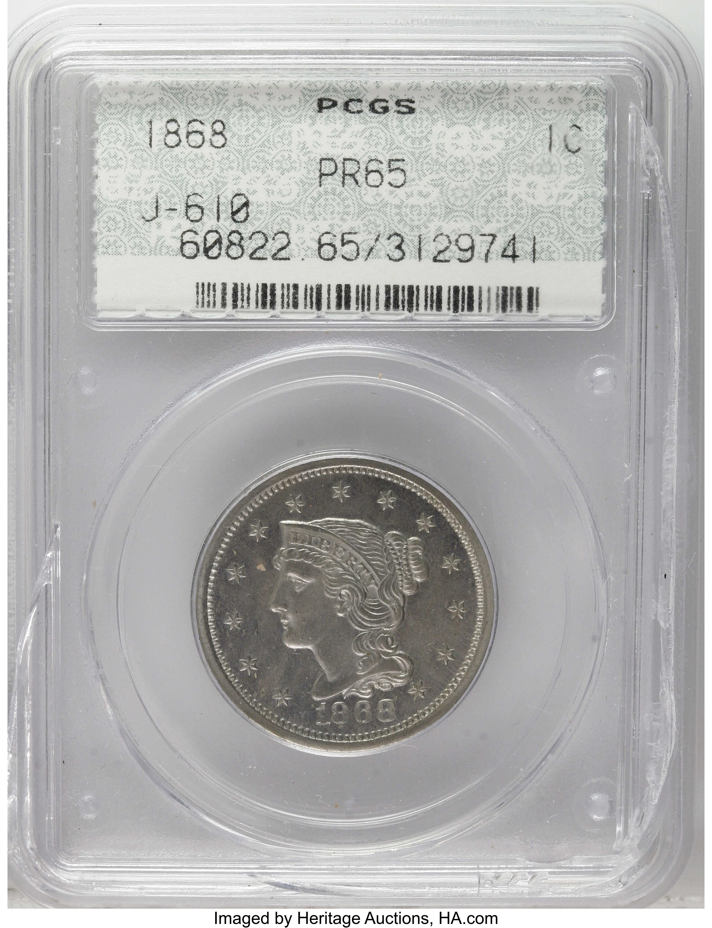 1868 P1c Nickel, J-610 PR thumbnail 4