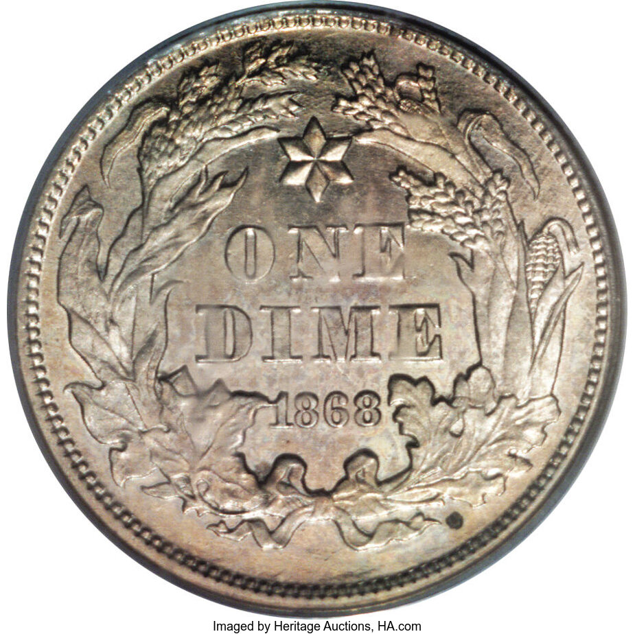 1868 P10c Nickel, J-641 PR thumbnail 8