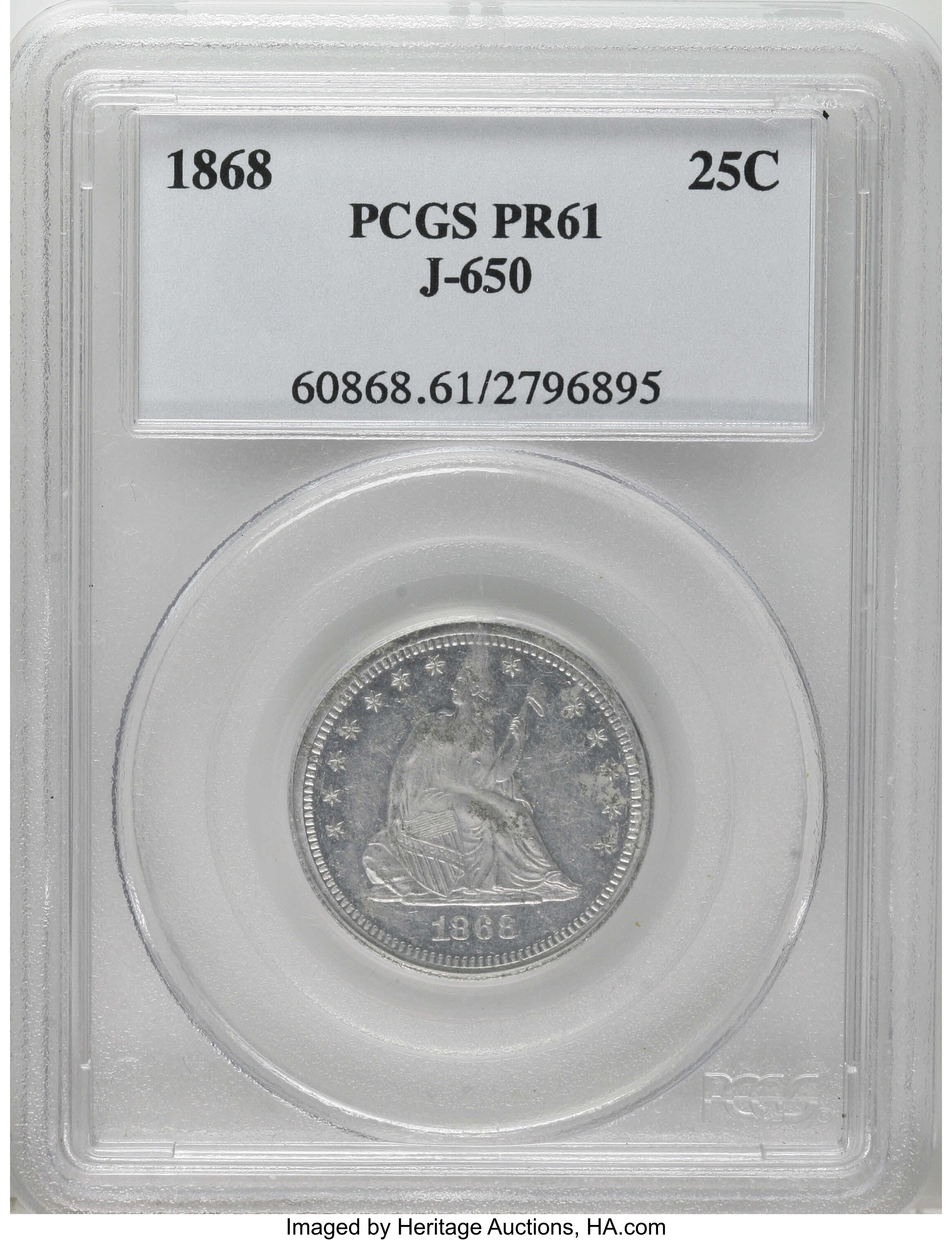 1868 P25c Aluminum, J-650 PR thumbnail 2