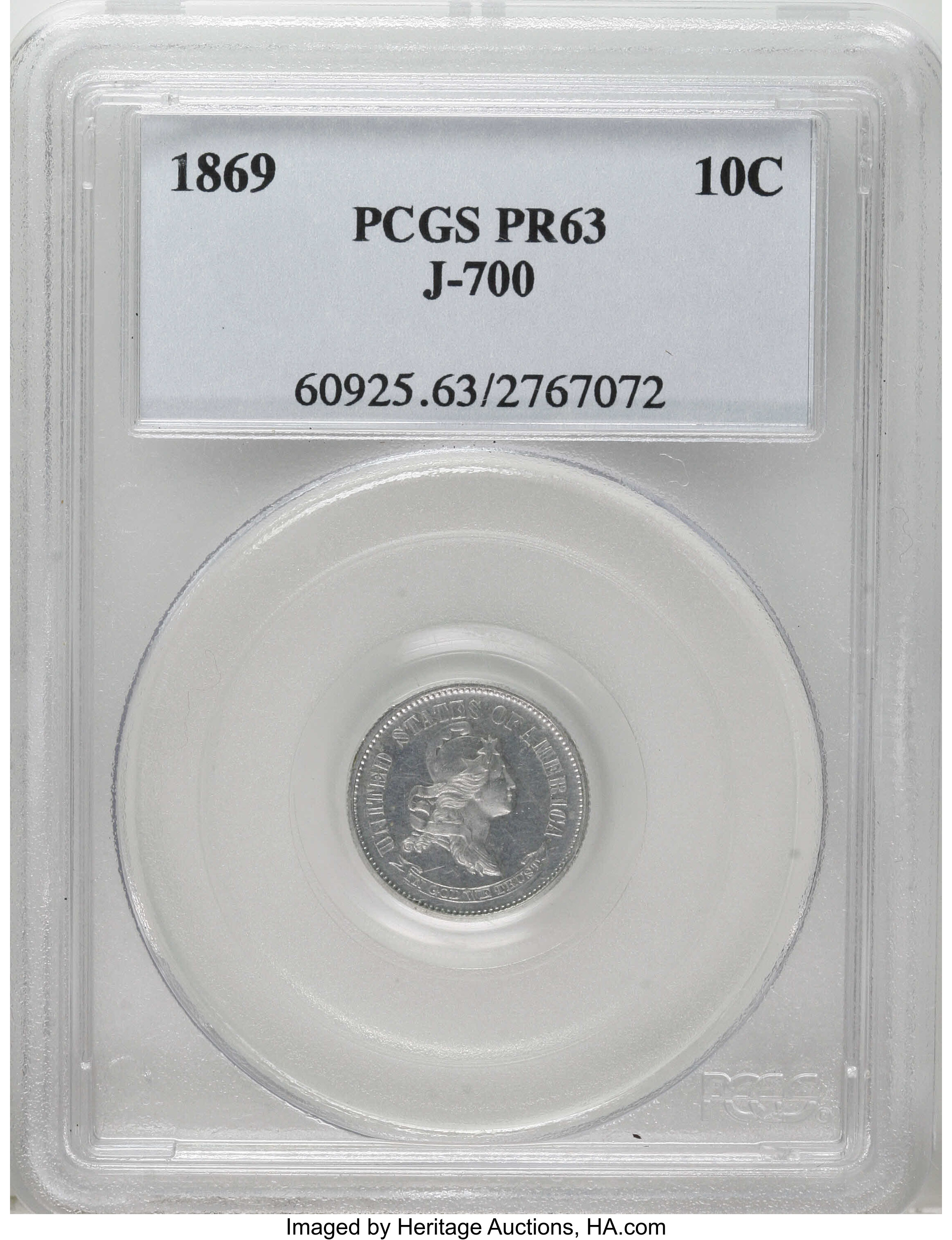1869 P10c Aluminum, J-700 PR thumbnail 13
