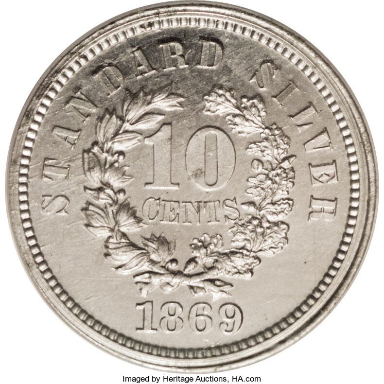 1869 P10c Aluminum, J-701 PR thumbnail 3