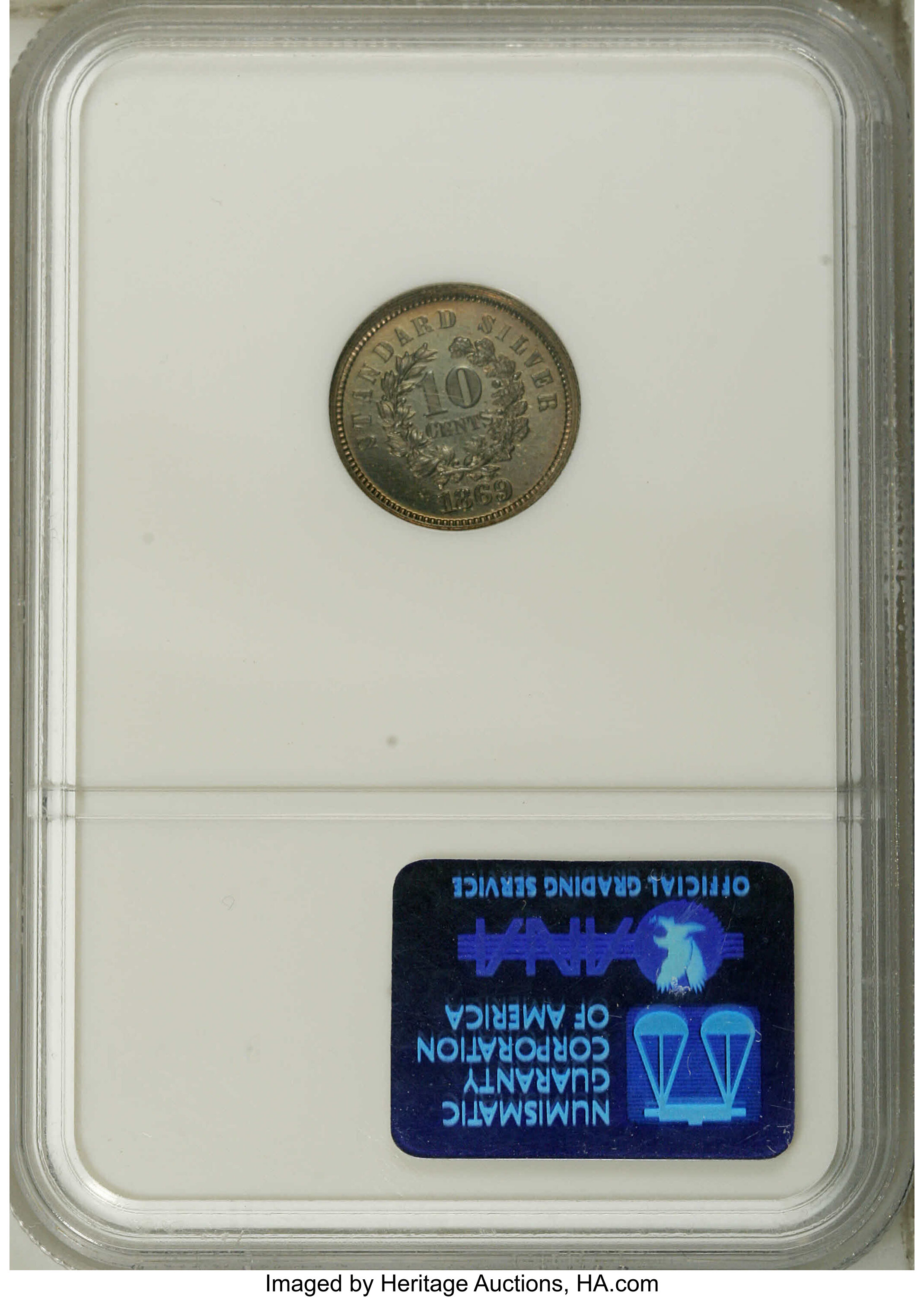 1869 P10c Silver, J-702 PR63 thumbnail 13