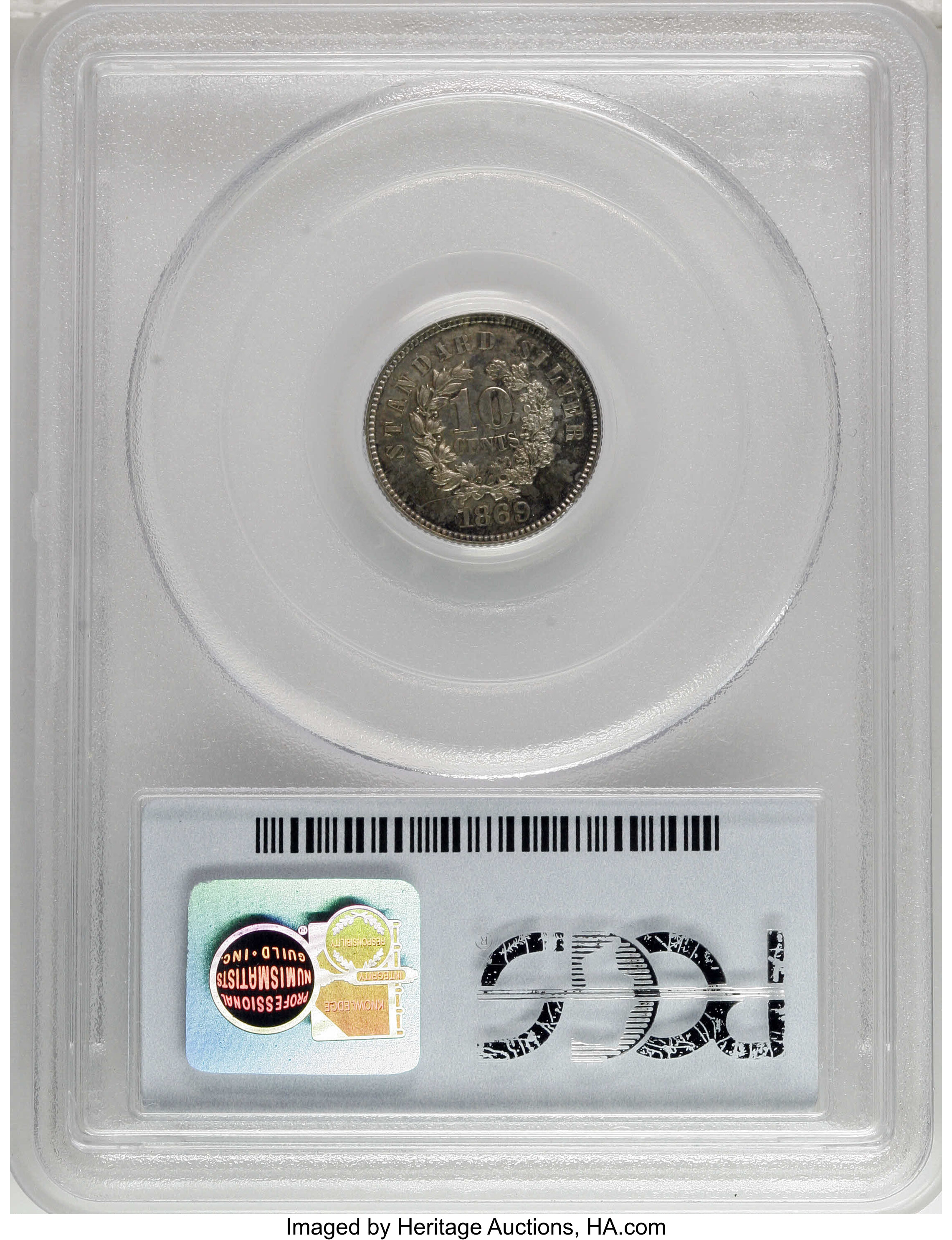 1869 P10c Silver, J-708 PR64 CAC thumbnail 24
