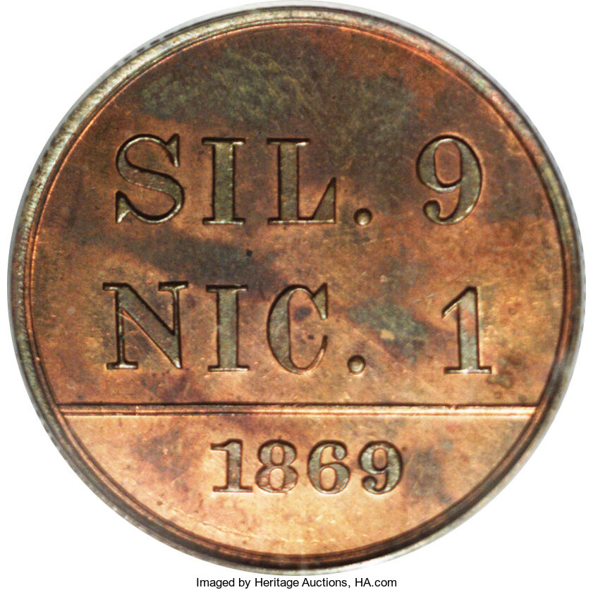 1869 P10c Copper, J-715 PR RB thumbnail 4