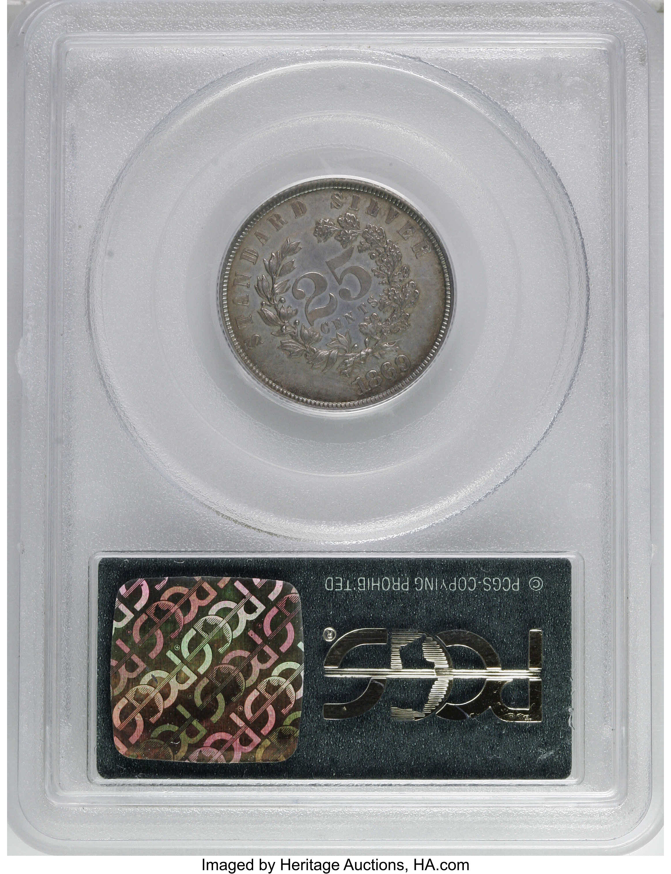 1869 P25c Silver, J-721 PR thumbnail 18