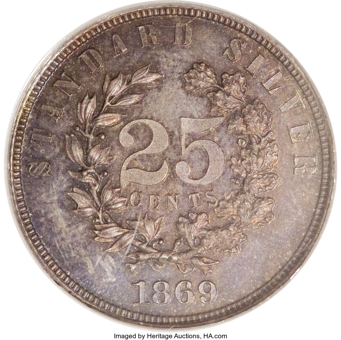 1869 P25c Silver, J-721 PR thumbnail 14