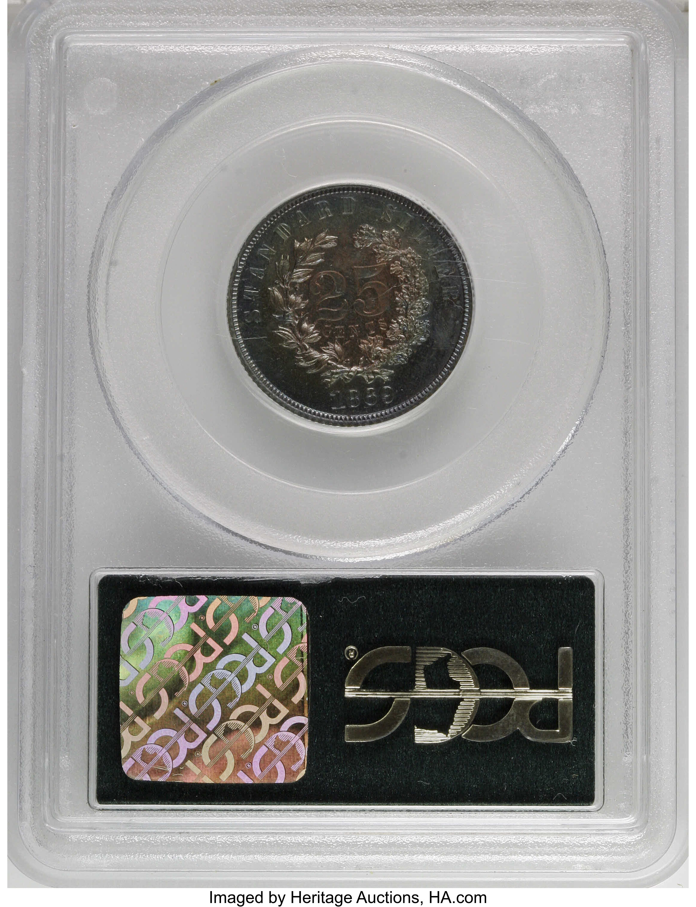 1869 P25c Copper, J-723 PR BN thumbnail 4