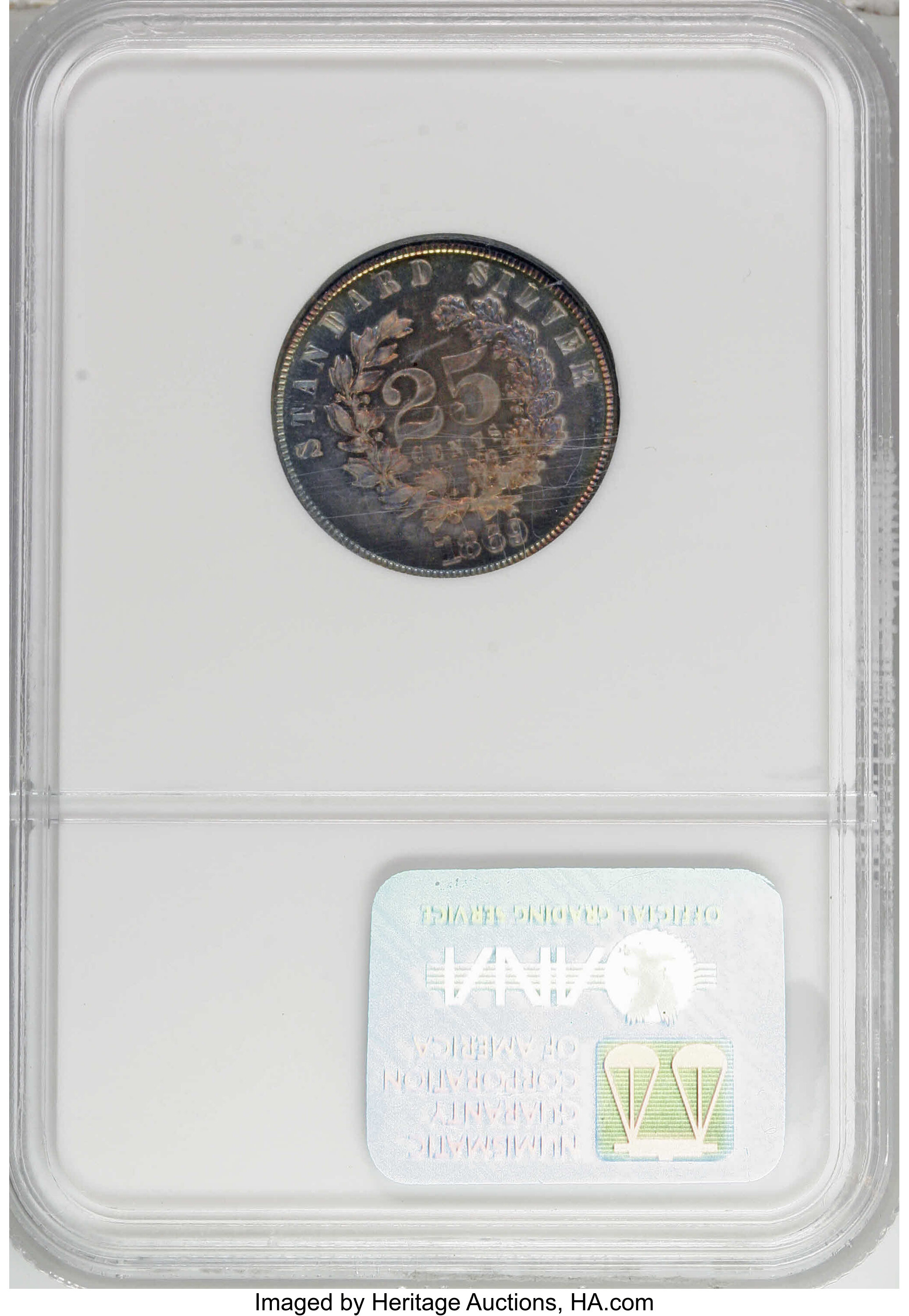 1869 P25c Silver, J-728 PR thumbnail 11