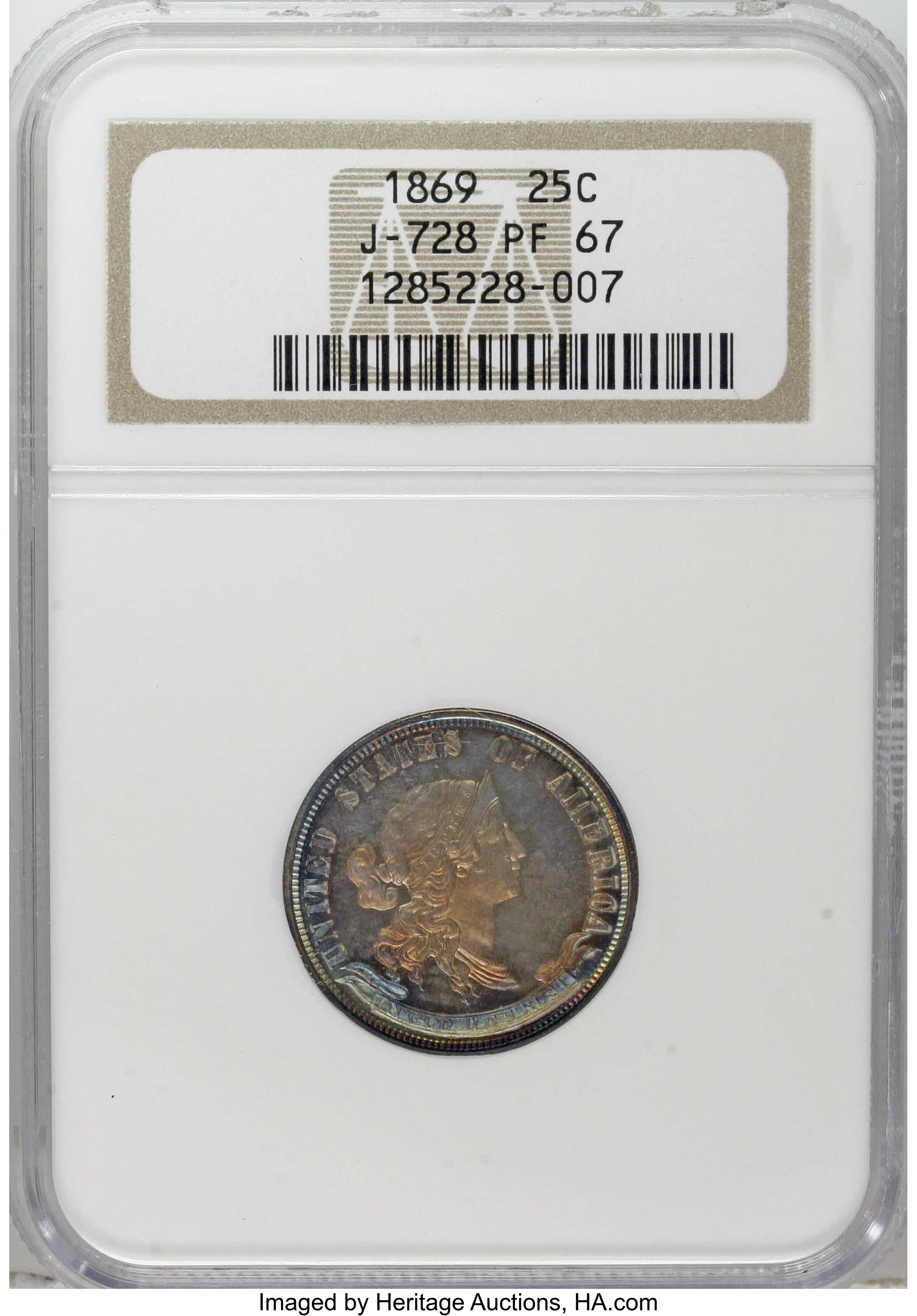 1869 P25c Silver, J-728 PR thumbnail 10