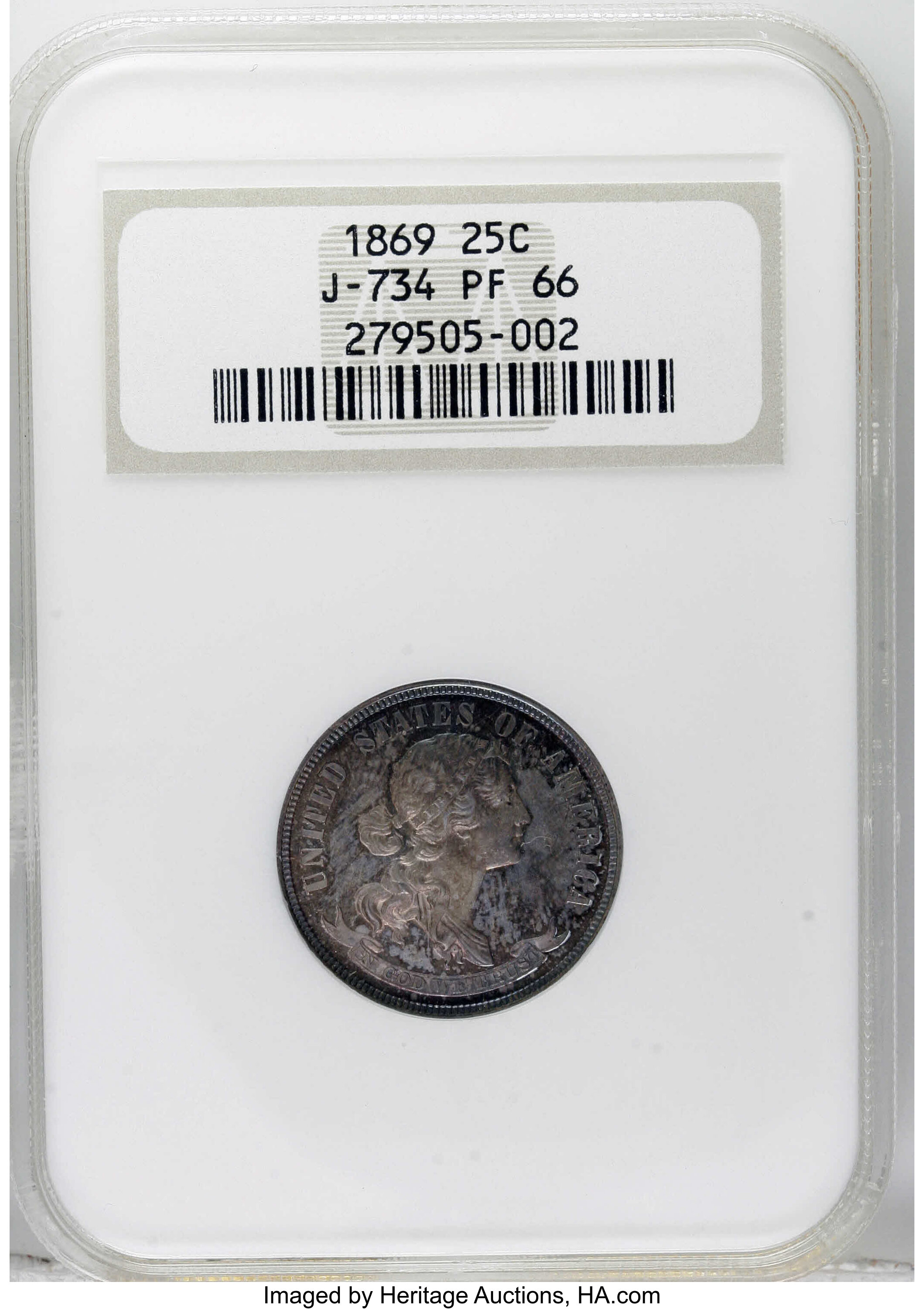 1869 P25c Silver, J-734 PR thumbnail 13