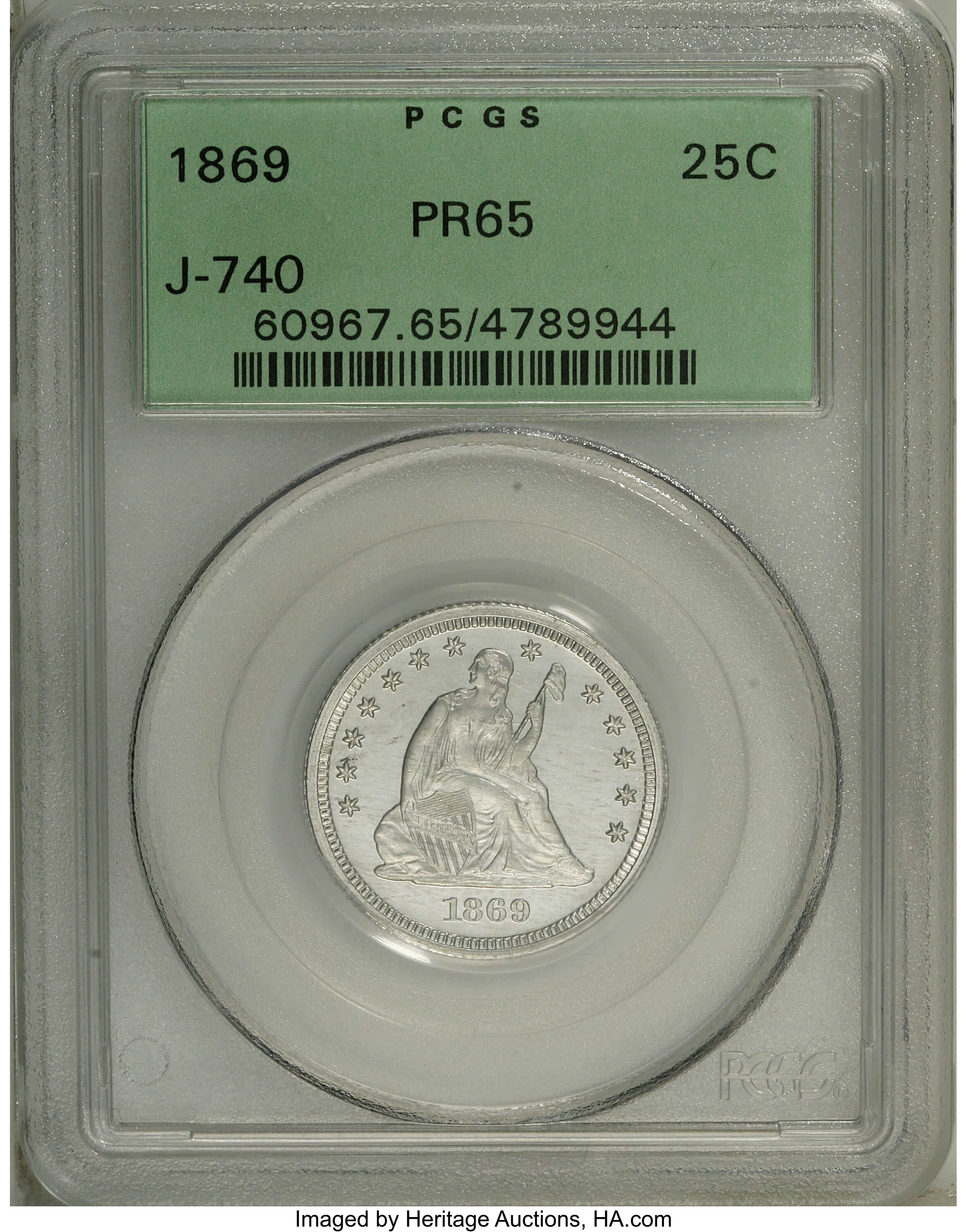 1869 P25c Aluminum, J-740 PR thumbnail 5