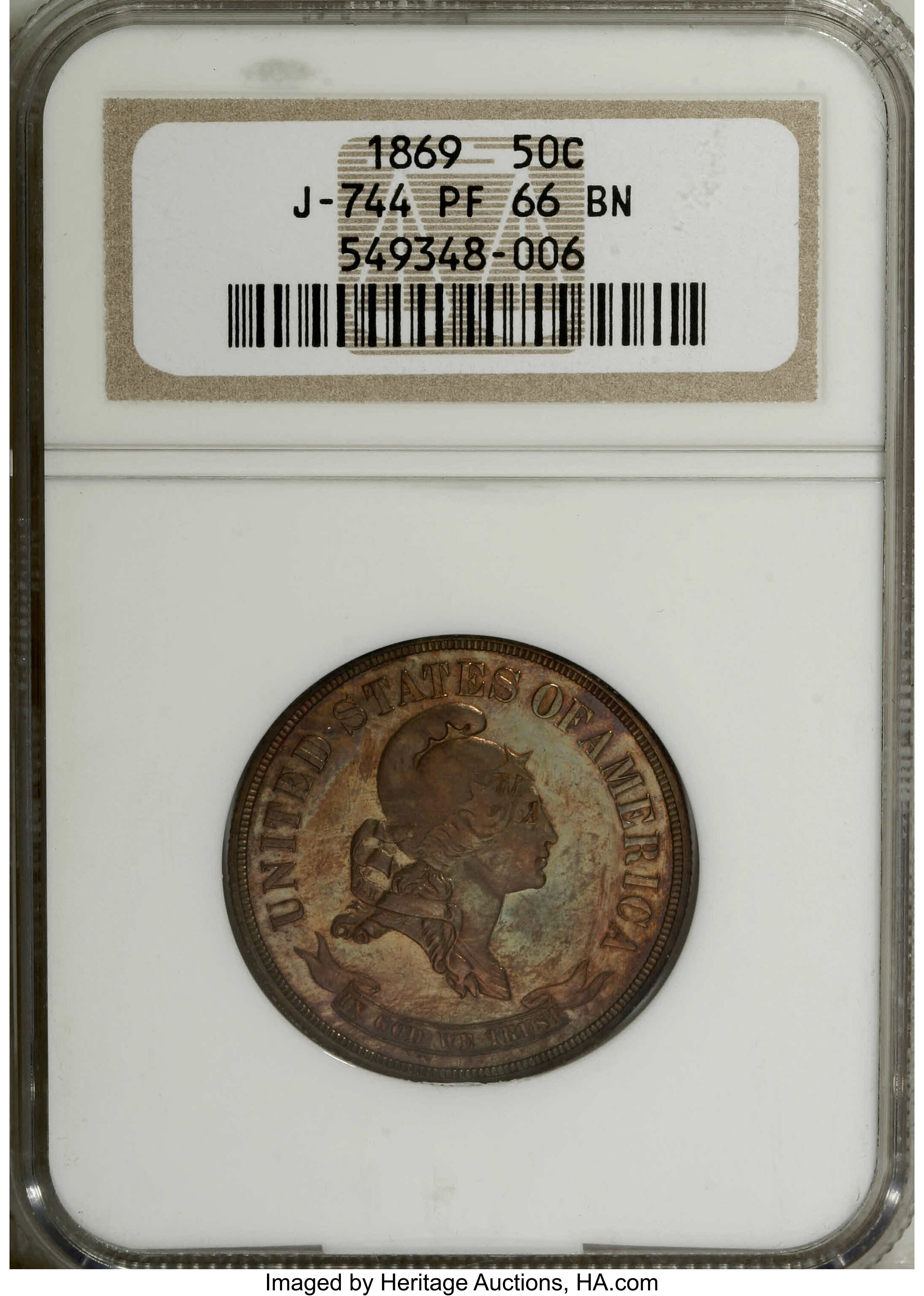 1869 P50c Copper, J-744 PR BN thumbnail 4