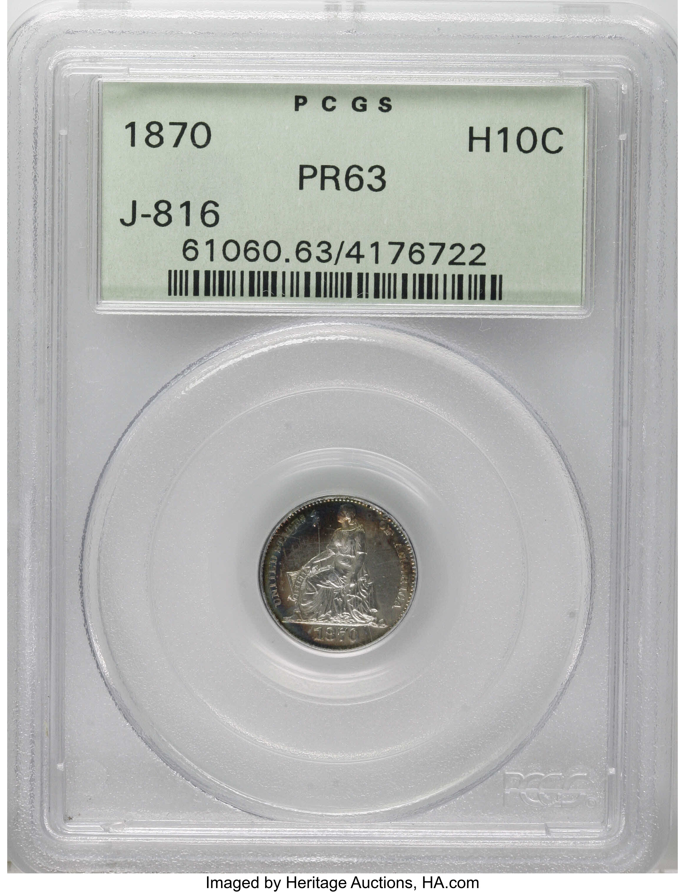 1870 PH10c Silver, J-816 PR thumbnail 2