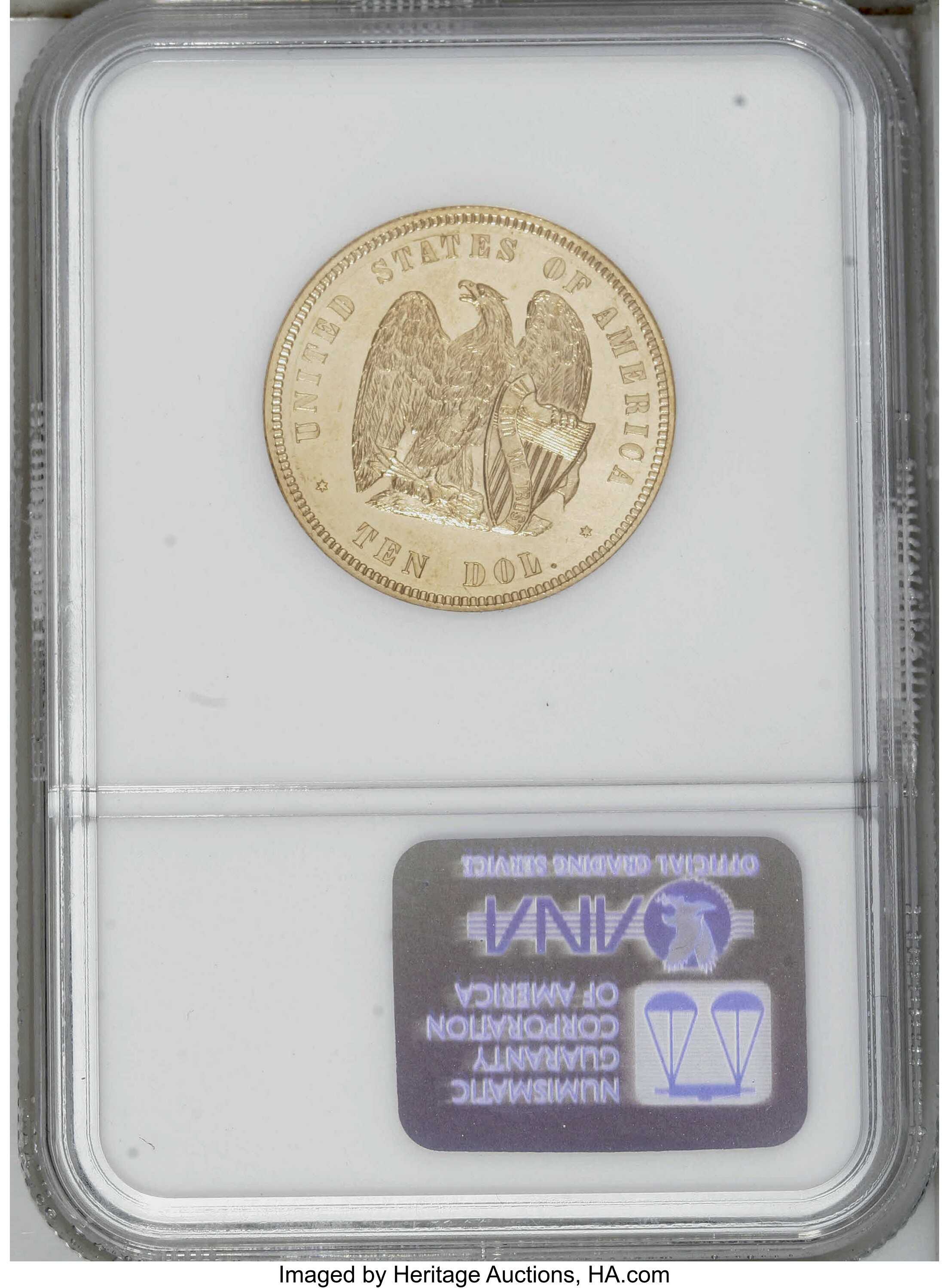 1872 P$10 Amazonian, Copper, J-1246 PR RD thumbnail 4