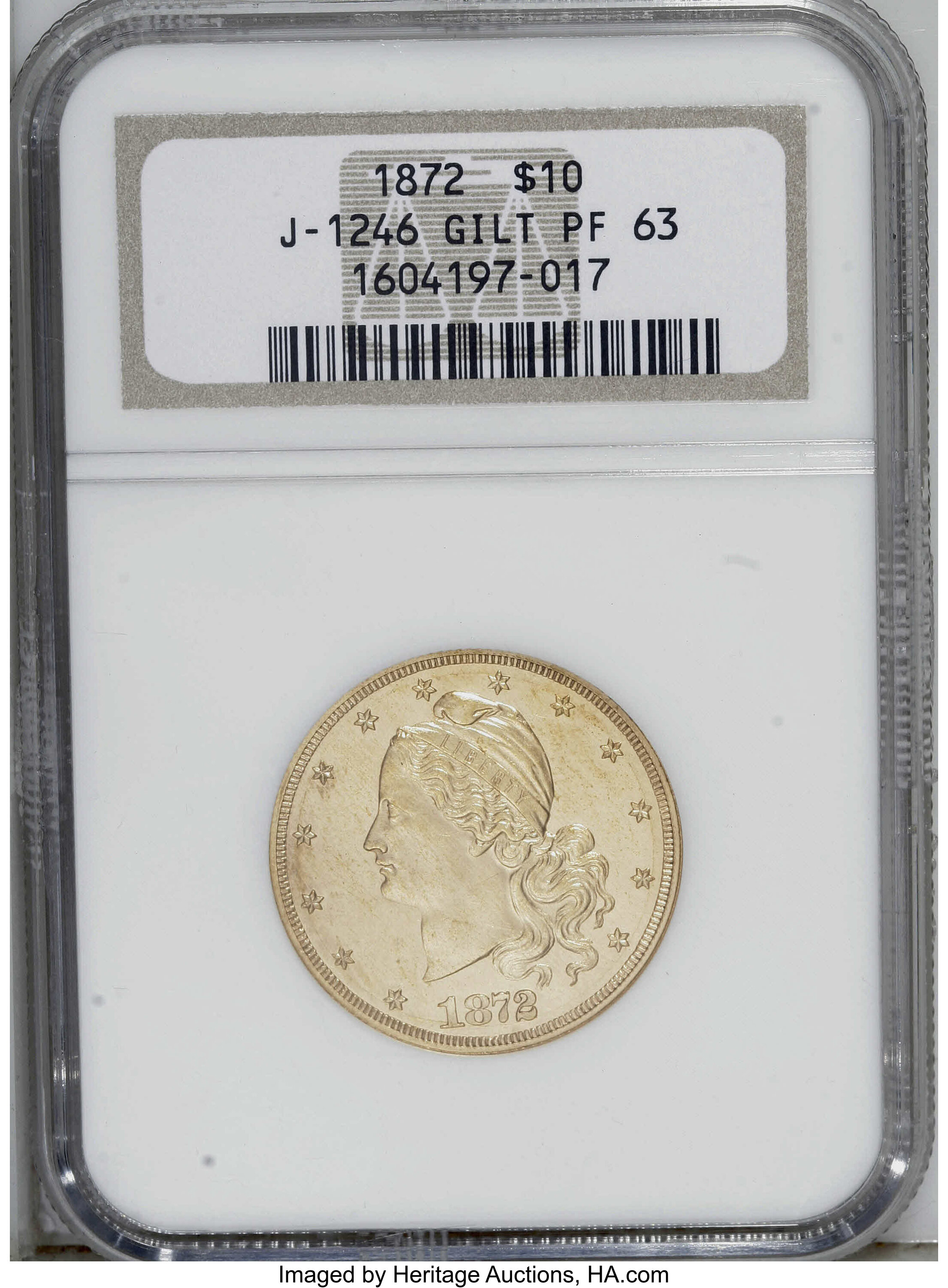 1872 P$10 Amazonian, Copper, J-1246 PR RD thumbnail 3