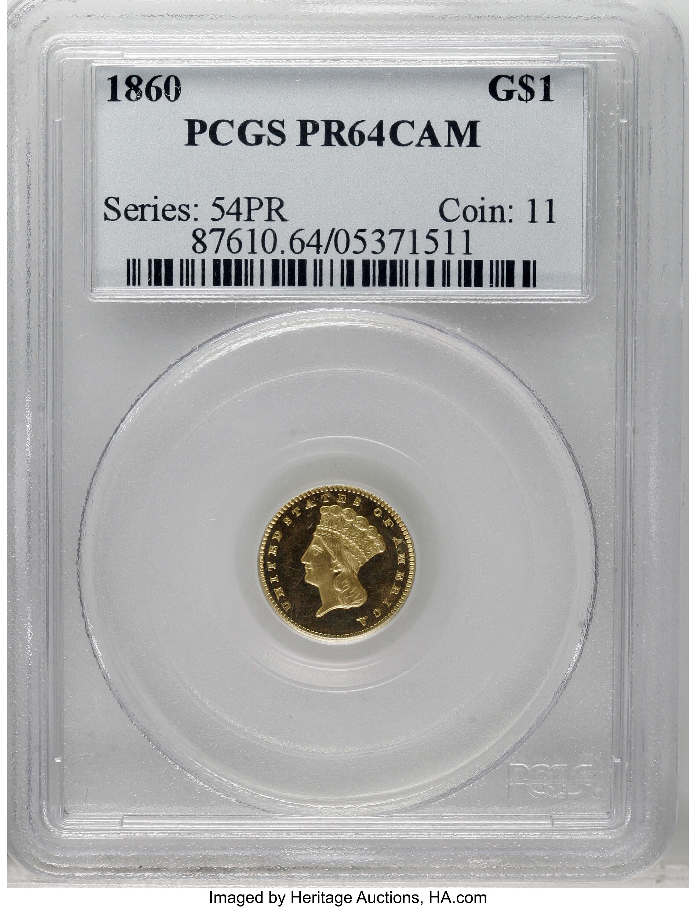 1860 G$1 PR CAM PR64 CAM CAC thumbnail 14
