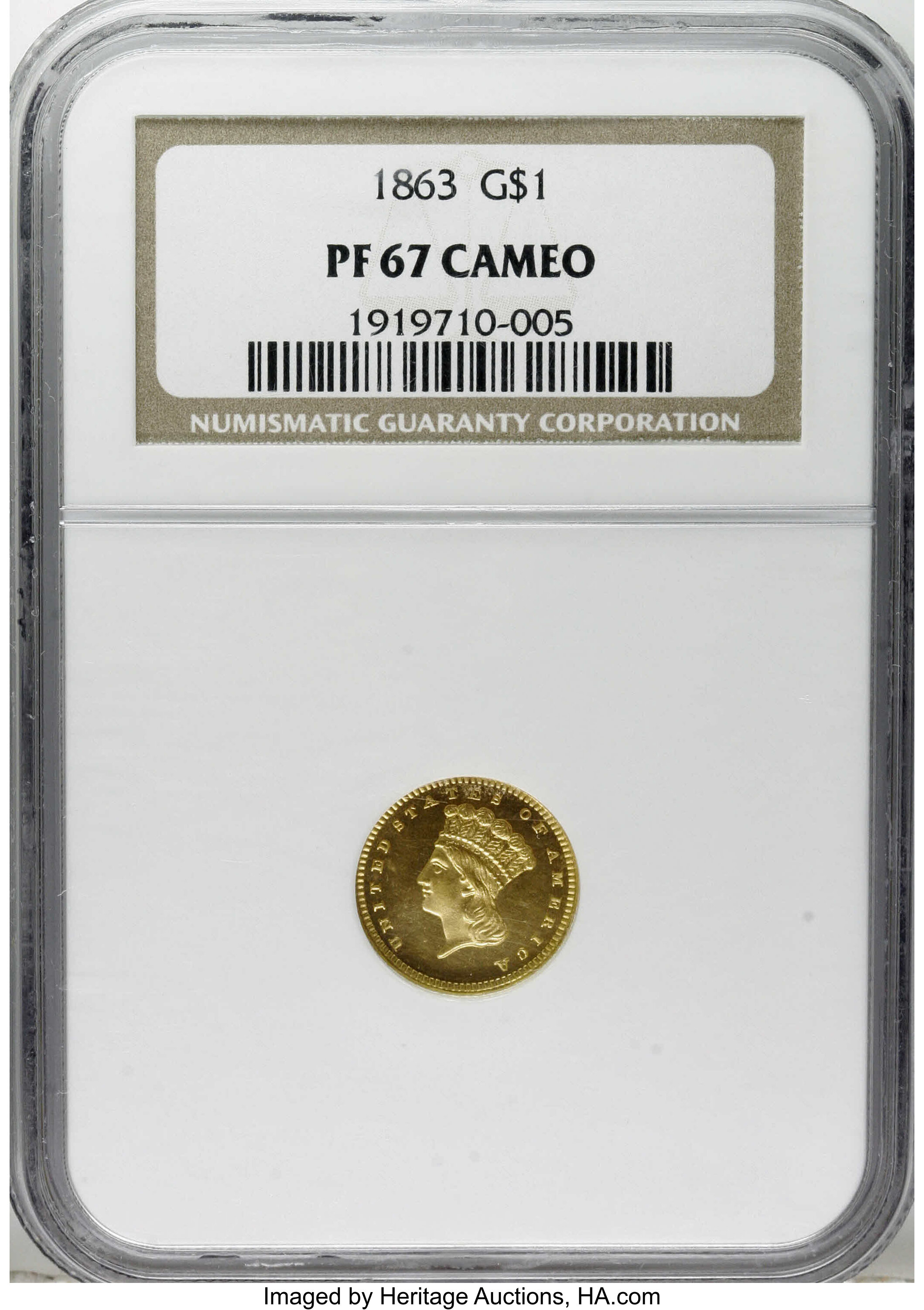1863 G$1 PR CAM PR62 CAM CAC thumbnail 10