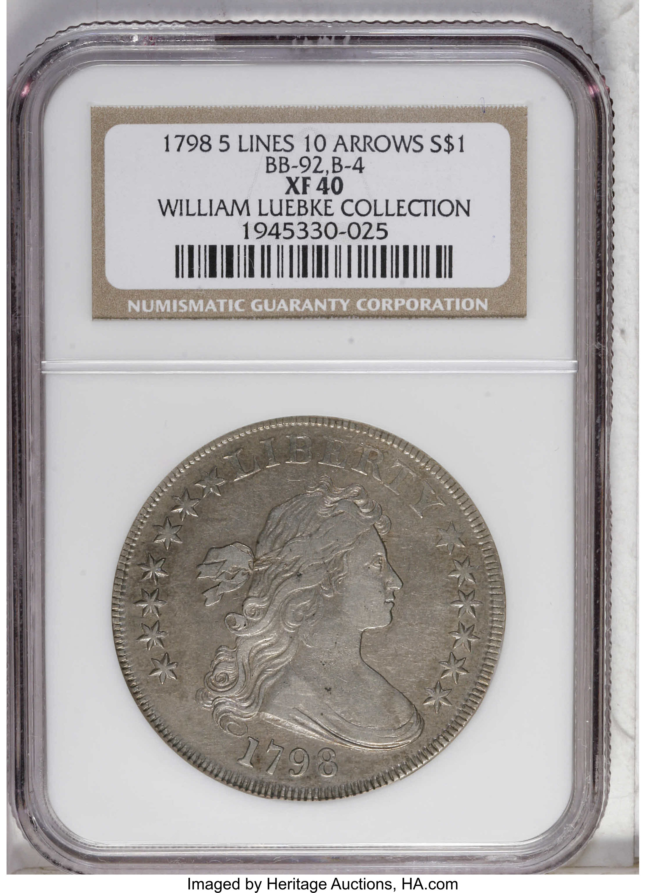 1798 $1  Large Eagle, 5 Vertical Lines MS thumbnail 17