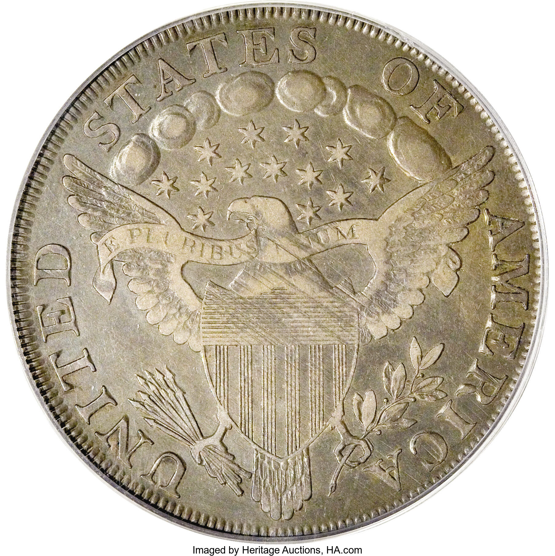 1798 $1  Large Eagle, Knob 9 F12 CAC thumbnail 24