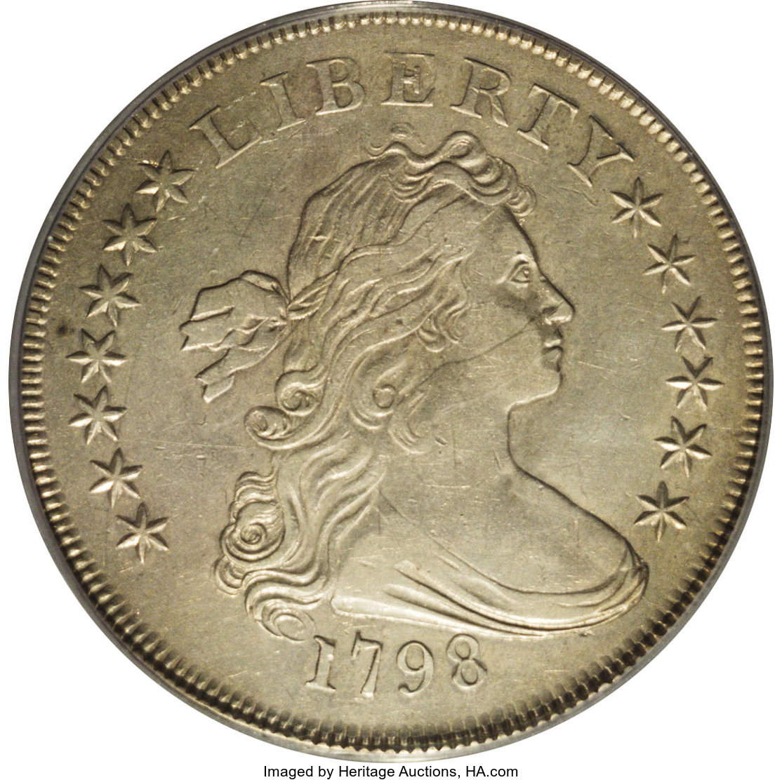 1798 $1  Large Eagle, Knob 9 F12 CAC thumbnail 22