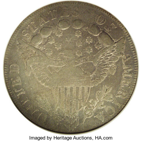 1798 $1  Large Eagle, 5 Vertical Lines F12 CAC thumbnail 22