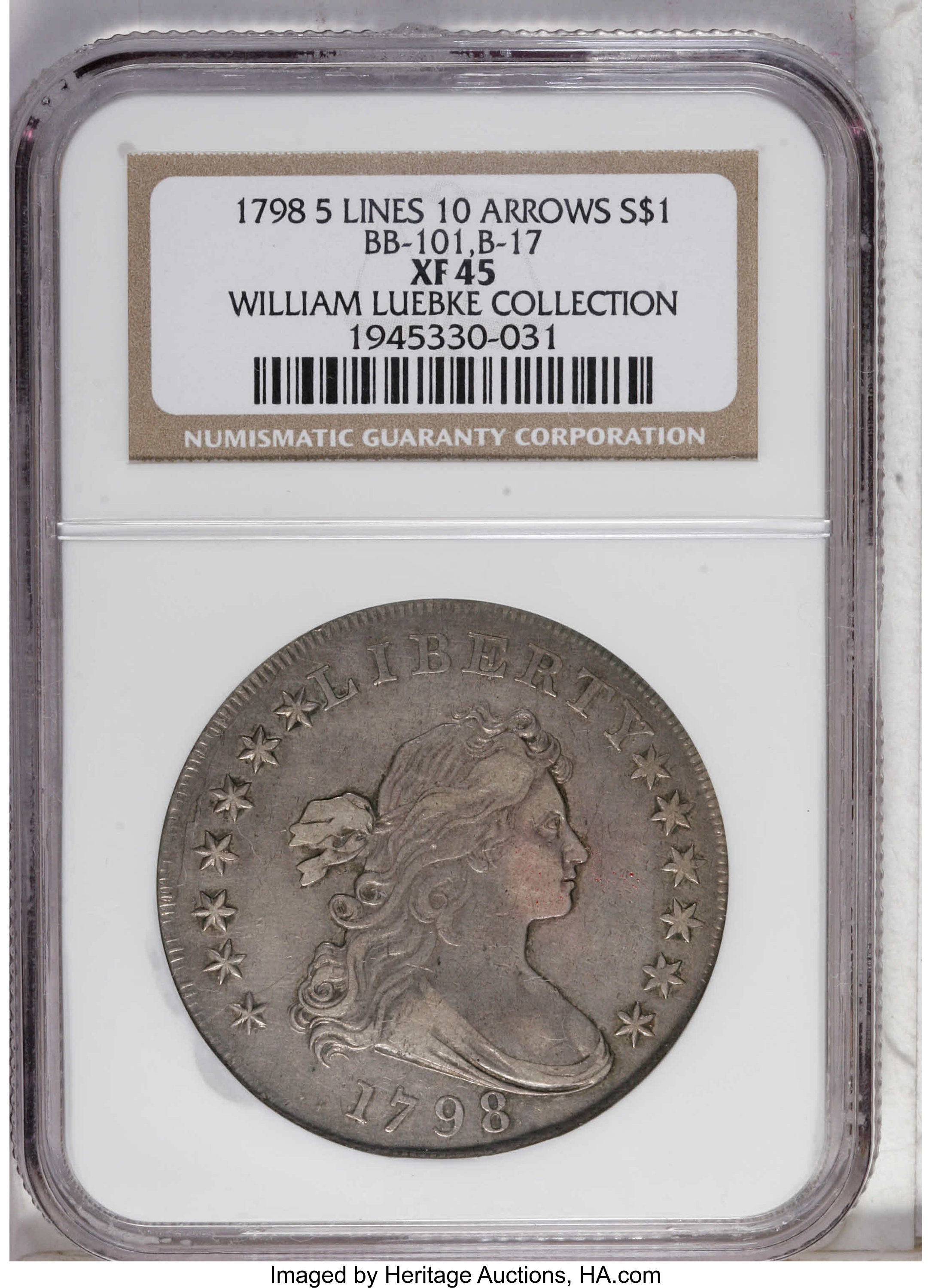 1798 $1  Large Eagle, 5 Vertical Lines MS thumbnail 7